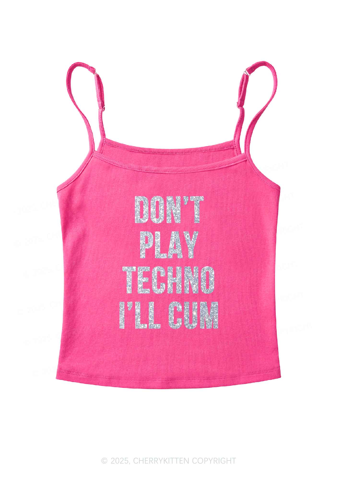 Glitter Dont Play Techno Y2K Spaghetti Strap Cami Cherrykitten - Image 6