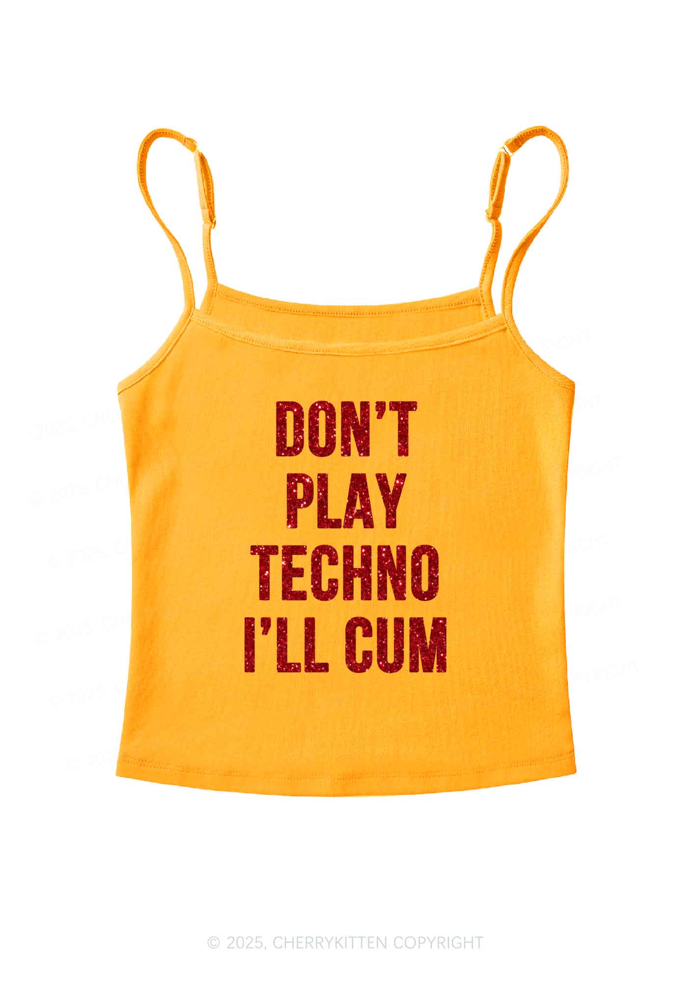 Glitter Dont Play Techno Y2K Spaghetti Strap Cami Cherrykitten - Image 8