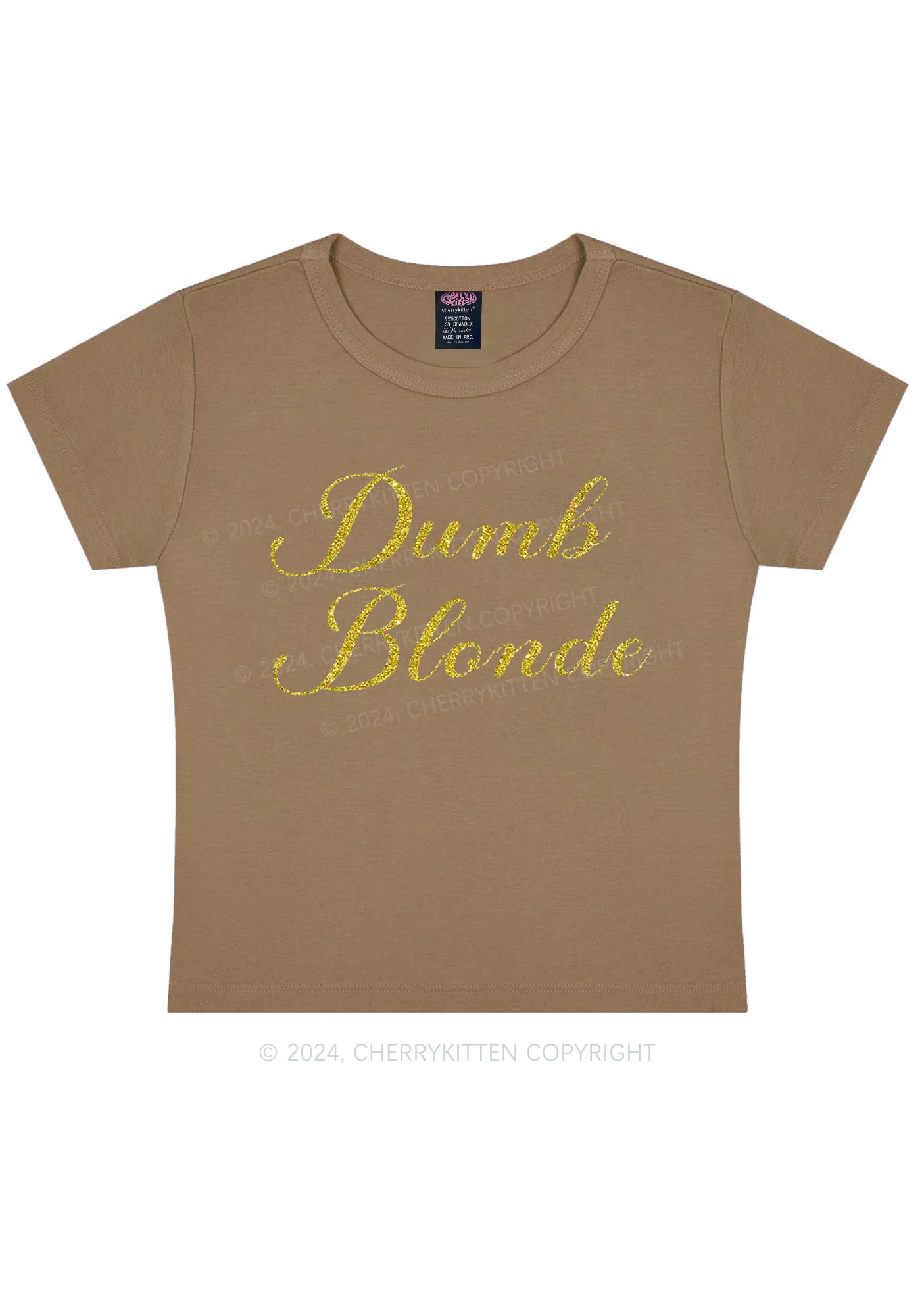 Glitter Dumb Blonde Y2K Baby Tee Cherrykitten - Image 5