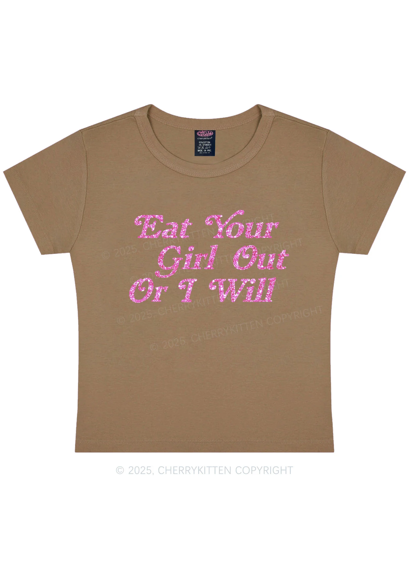 Glitter Eat Your Girl Out Y2K Baby Tee Cherrykitten - Image 10