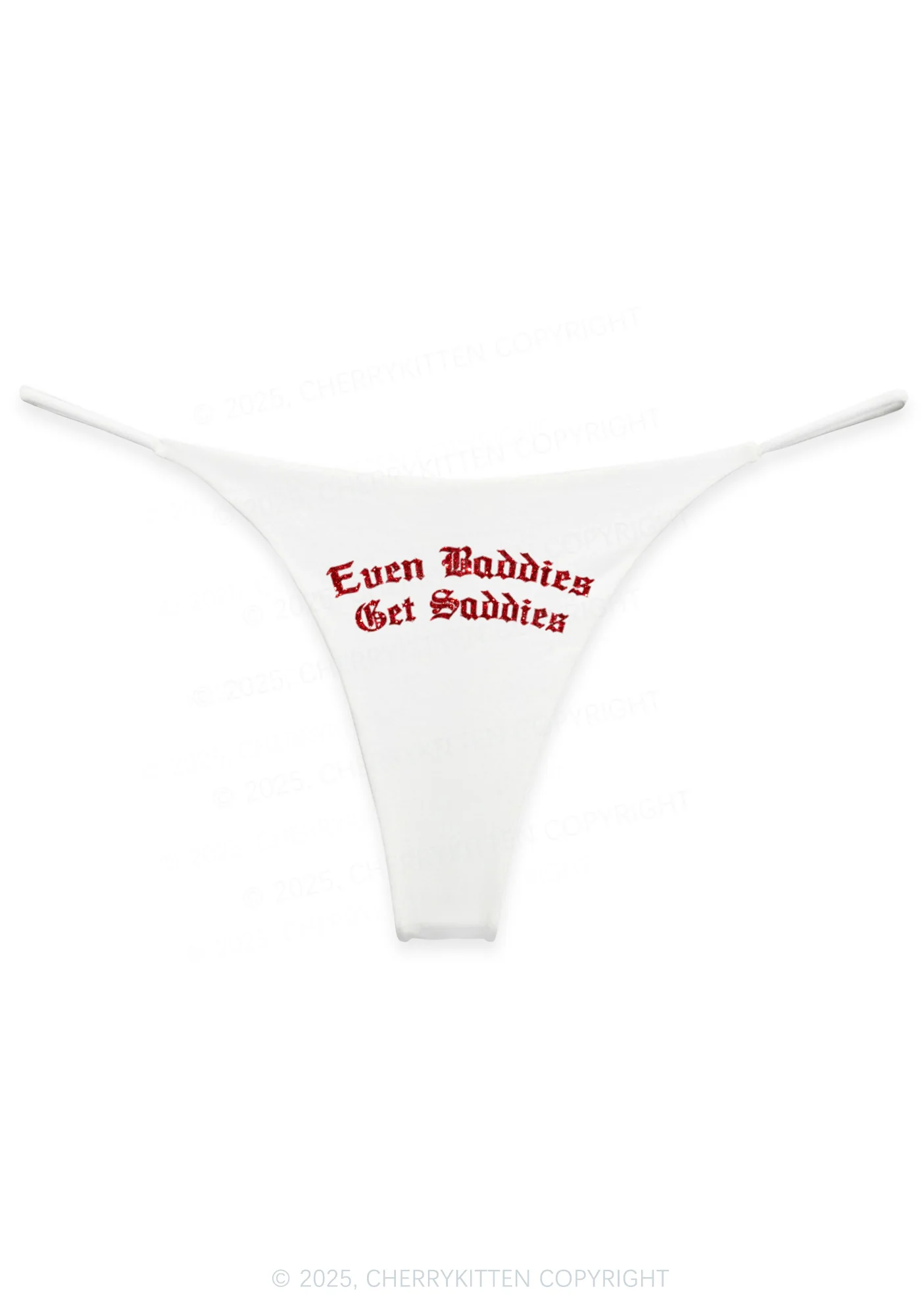 Glitter Even Baddies Get Saddies Y2K Bikini String Thong Cherrykitten - Image 4