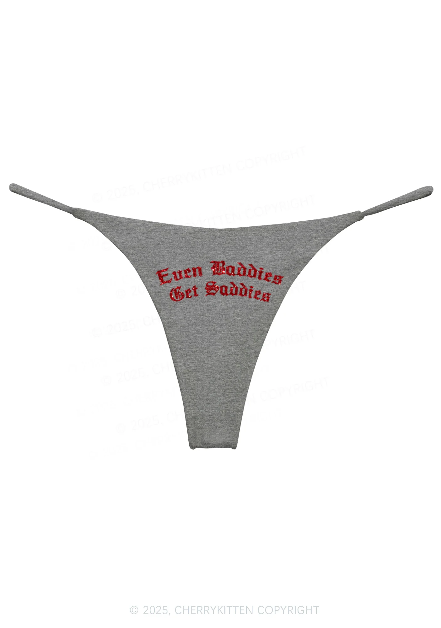 Glitter Even Baddies Get Saddies Y2K Bikini String Thong Cherrykitten - Image 9