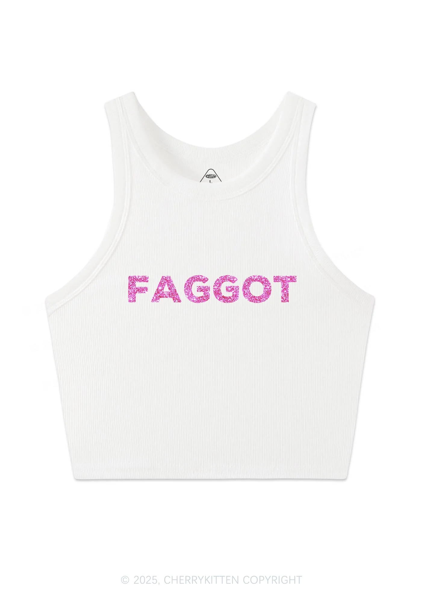 Glitter Faggot Pride Y2K Crop Tank Top Cherrykitten - Image 4
