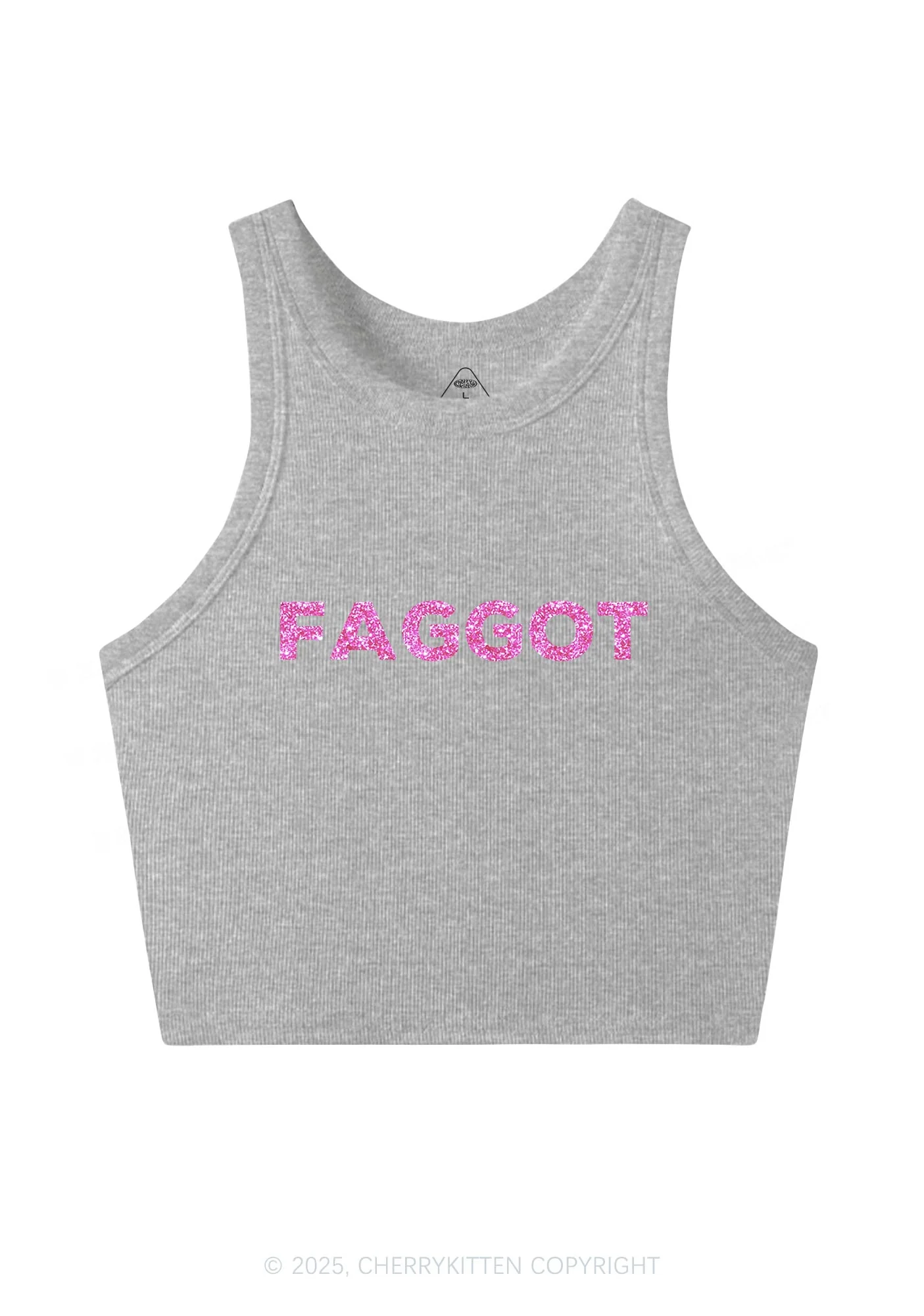 Glitter Faggot Pride Y2K Crop Tank Top Cherrykitten - Image 6