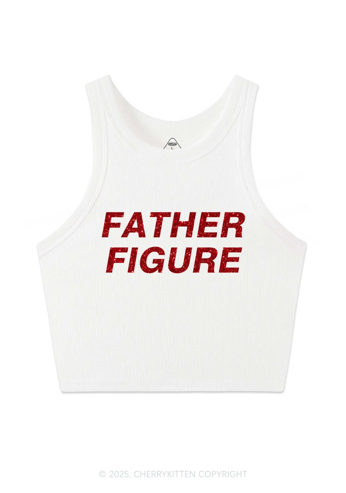 Glitter Father Figure Y2K Crop Tank Top Cherrykitten - Image 4