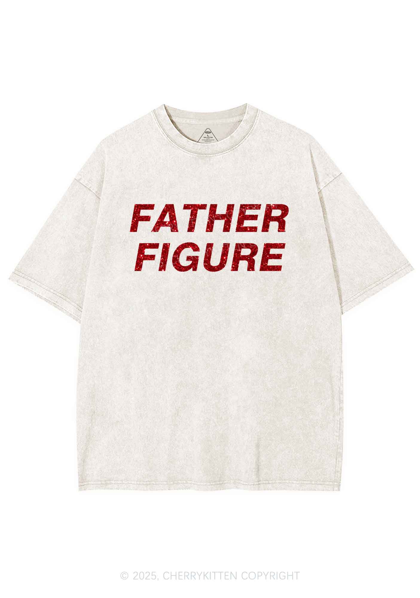 Glitter Father Figure Y2K Shirts Washed Tee Cherrykitten - Image 5