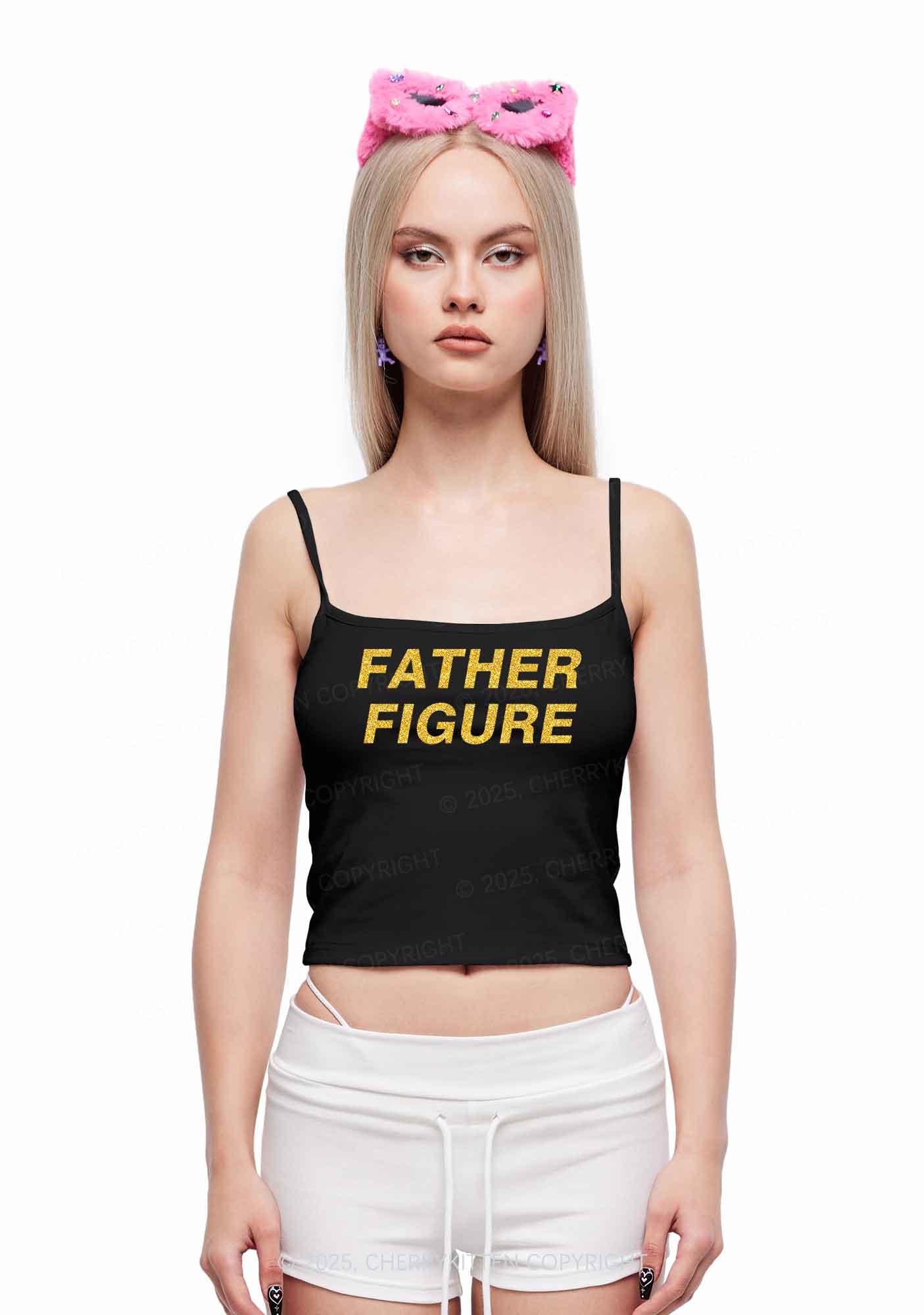 Glitter Father Figure Y2K Spaghetti Strap Cami Cherrykitten - Image 3