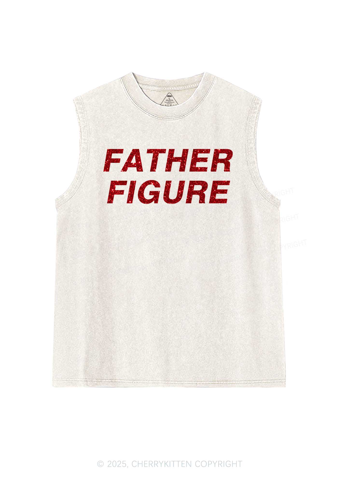 Glitter Father Figure Y2K Washed Muscle Tank Cherrykitten - Image 4