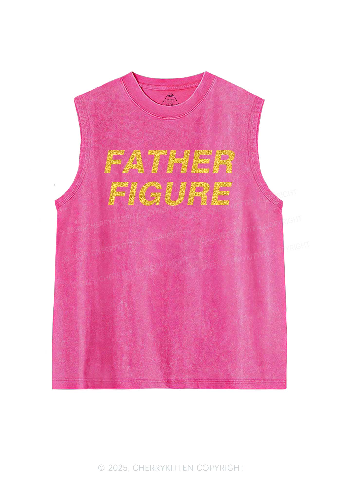 Glitter Father Figure Y2K Washed Muscle Tank Cherrykitten - Image 5