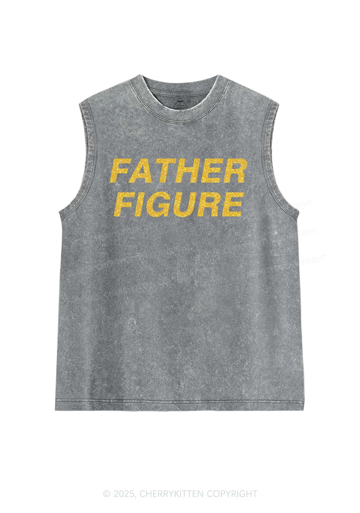 Glitter Father Figure Y2K Washed Muscle Tank Cherrykitten - Image 6