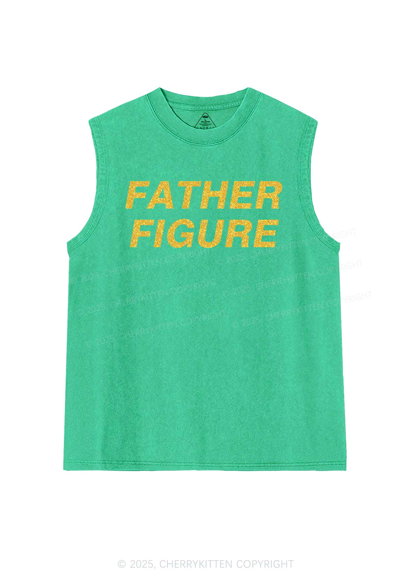 Glitter Father Figure Y2K Washed Muscle Tank Cherrykitten - Image 8
