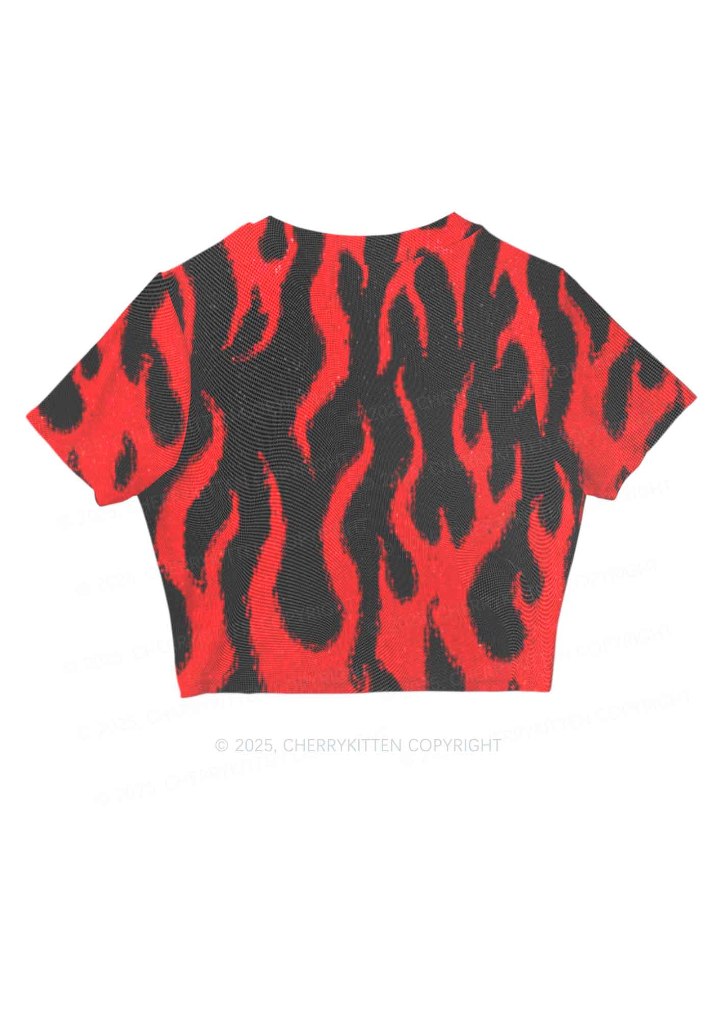 Glitter Flame Y2K Mesh Crop Top Cherrykitten - Image 5
