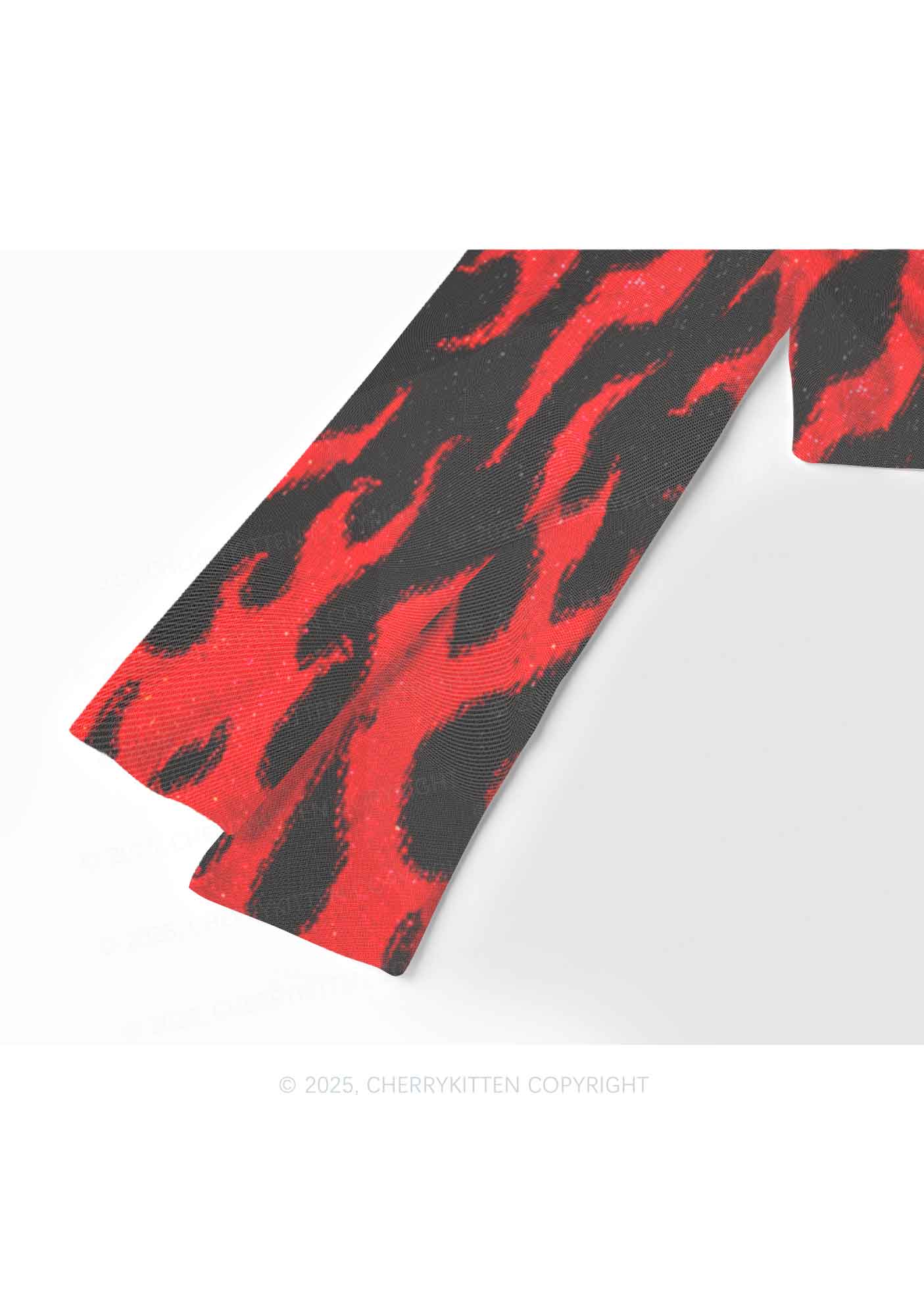 Glitter Flame Y2K Mesh Long Sleeve Crop Top Cherrykitten - Image 4