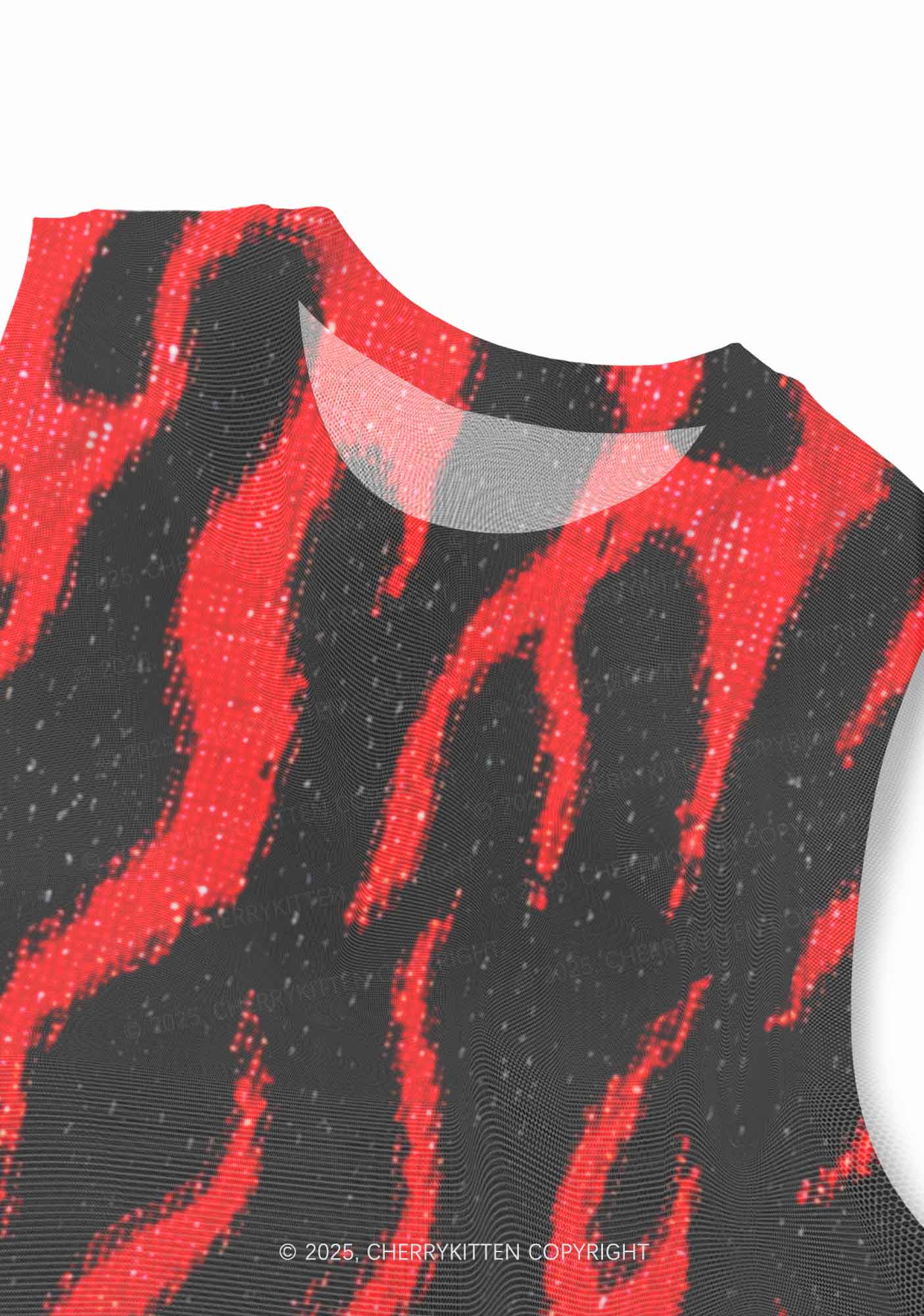 Glitter Flame Y2K Mesh Muscle Tank Cherrykitten - Image 3