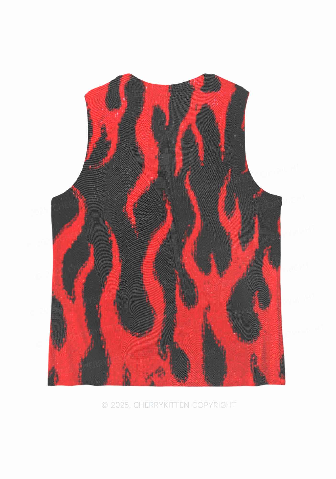 Glitter Flame Y2K Mesh Muscle Tank Cherrykitten - Image 4
