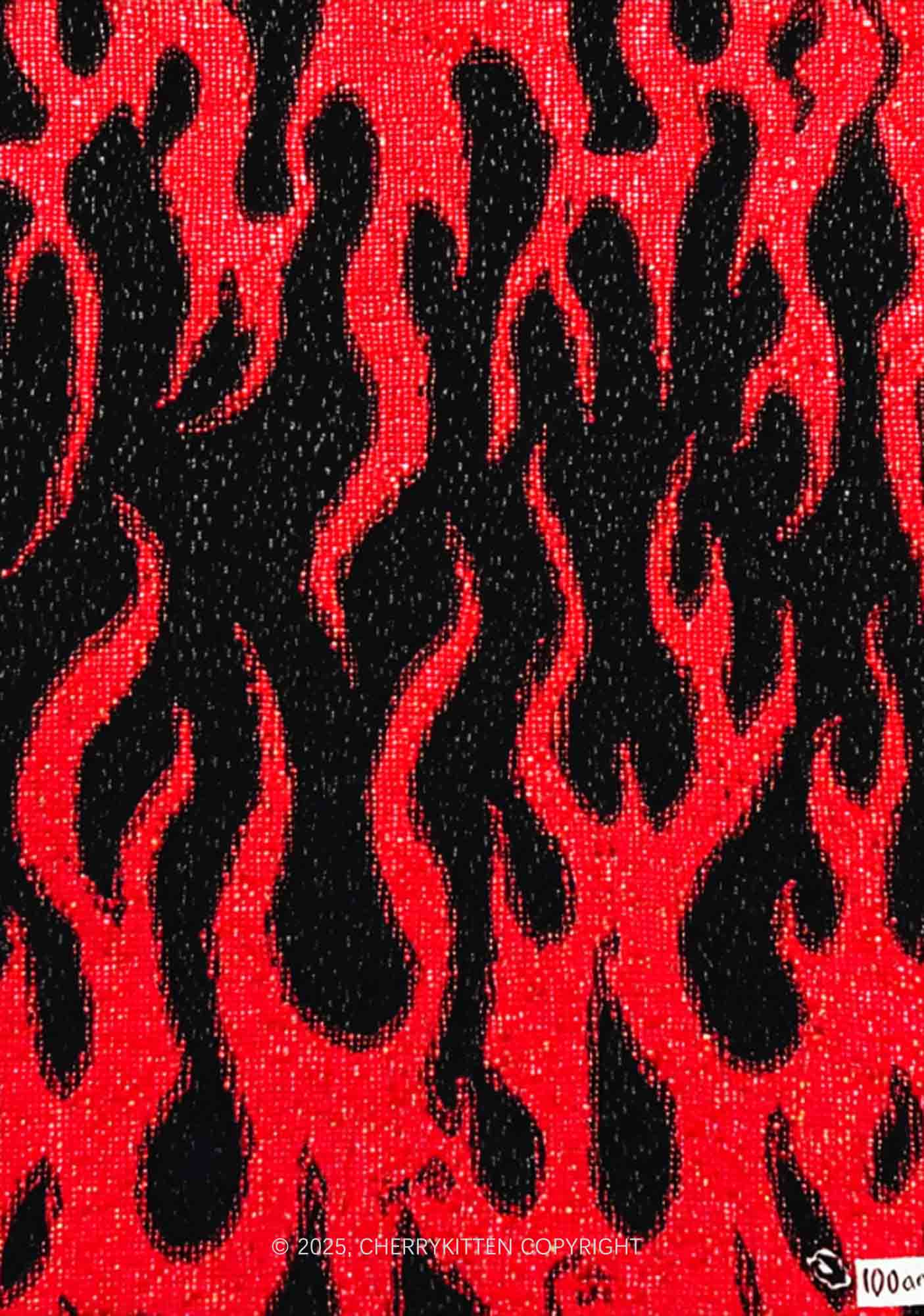 Glitter Flame Y2K Print Slip Dress Cherrykitten - Image 5