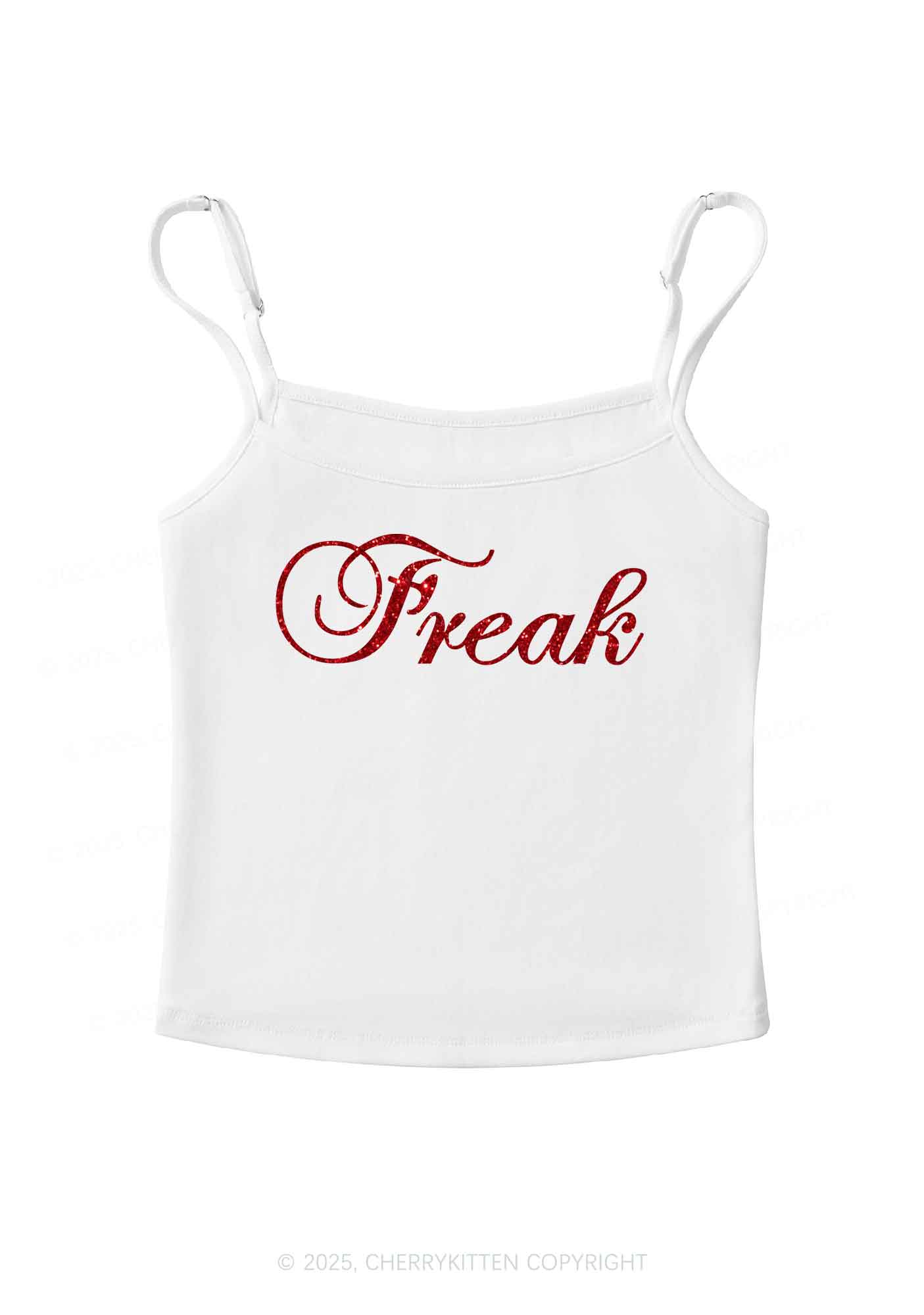 Glitter Freak Y2K Spaghetti Strap Cami Cherrykitten - Image 4