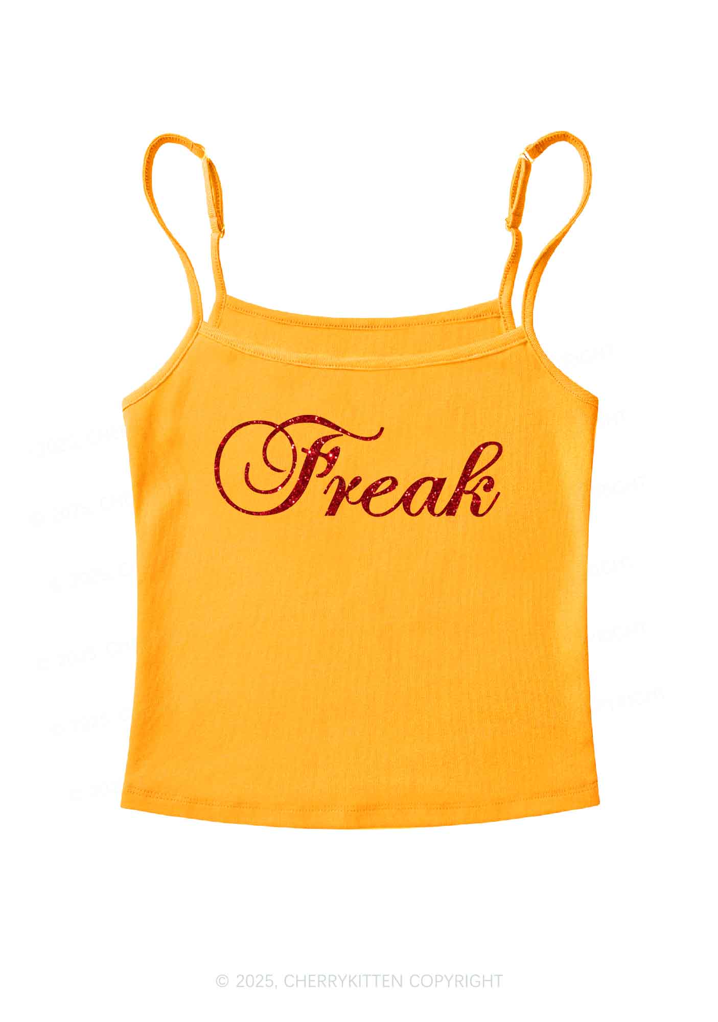 Glitter Freak Y2K Spaghetti Strap Cami Cherrykitten - Image 5