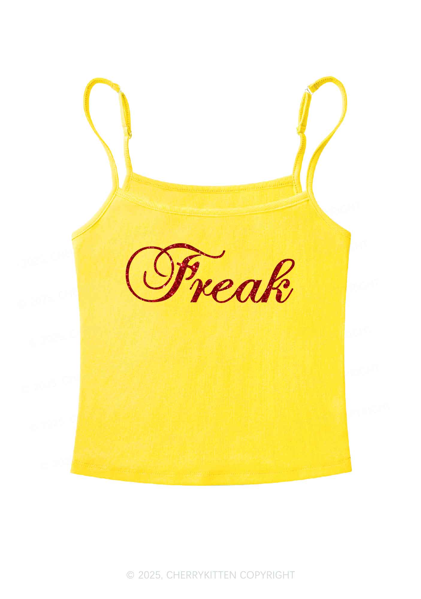 Glitter Freak Y2K Spaghetti Strap Cami Cherrykitten - Image 6
