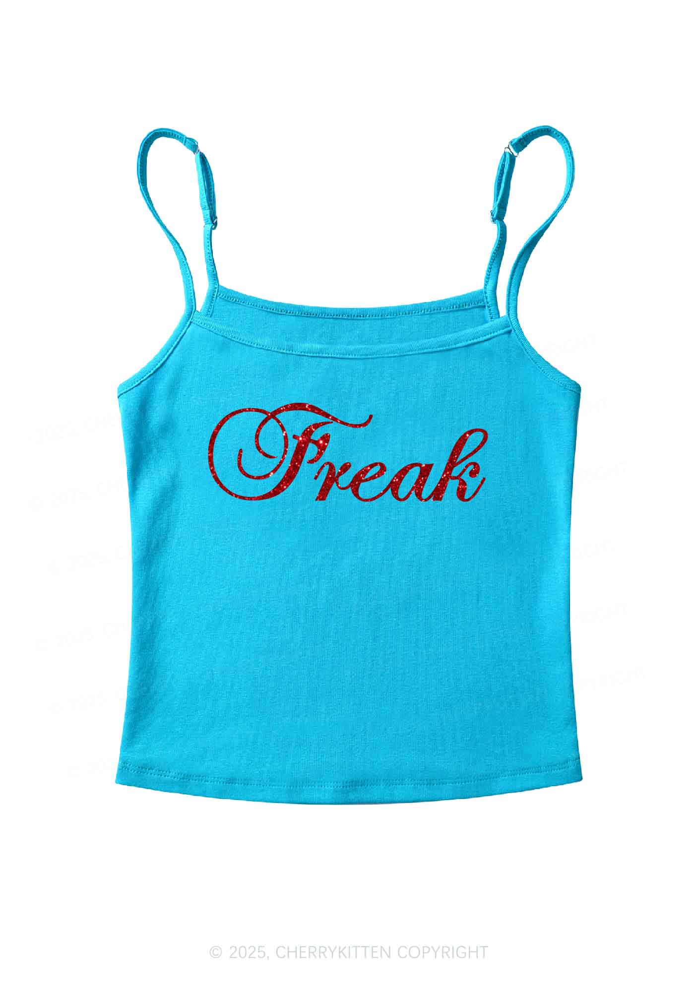 Glitter Freak Y2K Spaghetti Strap Cami Cherrykitten - Image 7