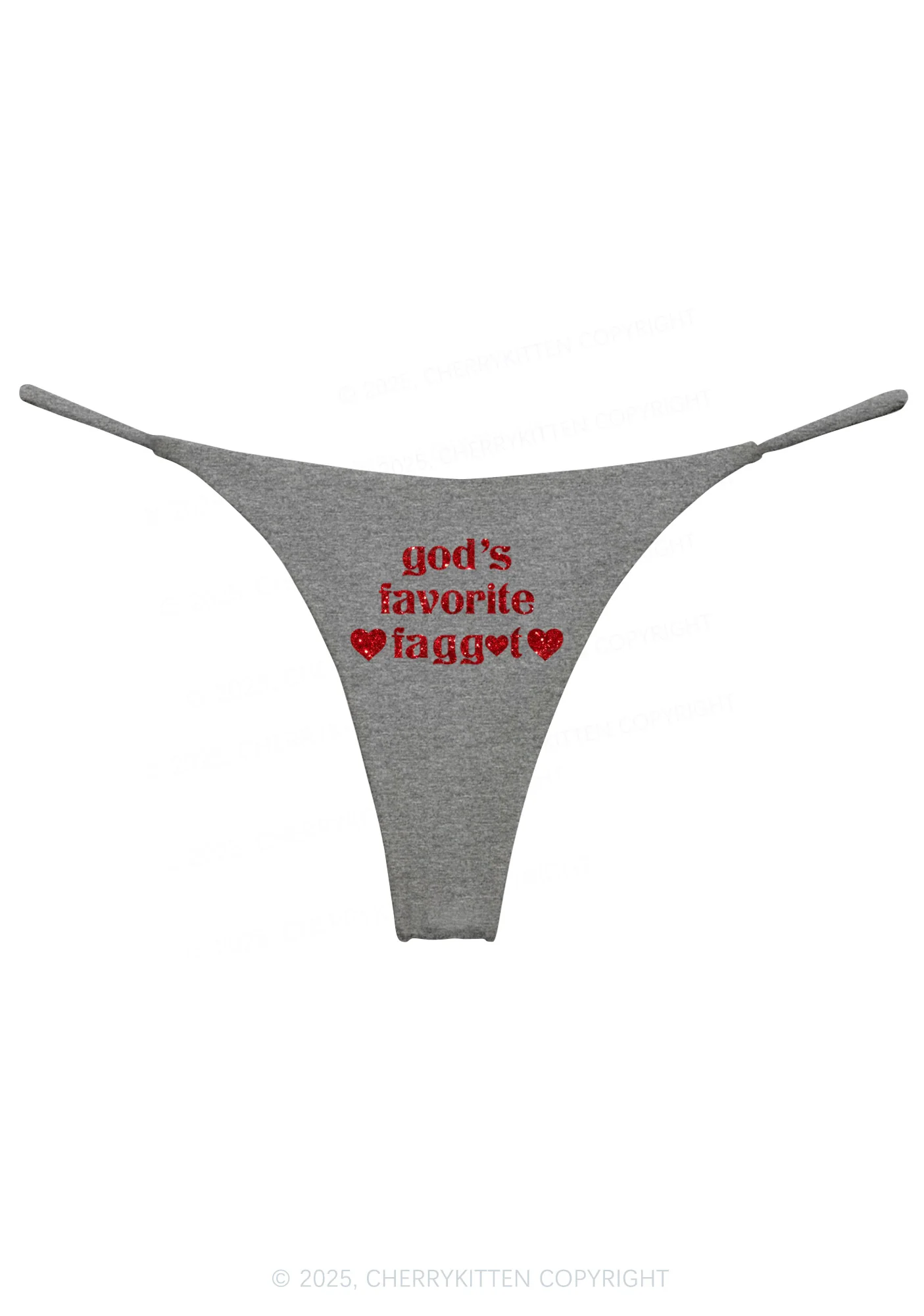 Glitter Gods Favorite Faggot Pride Y2K Bikini String Thong Cherrykitten - Image 9