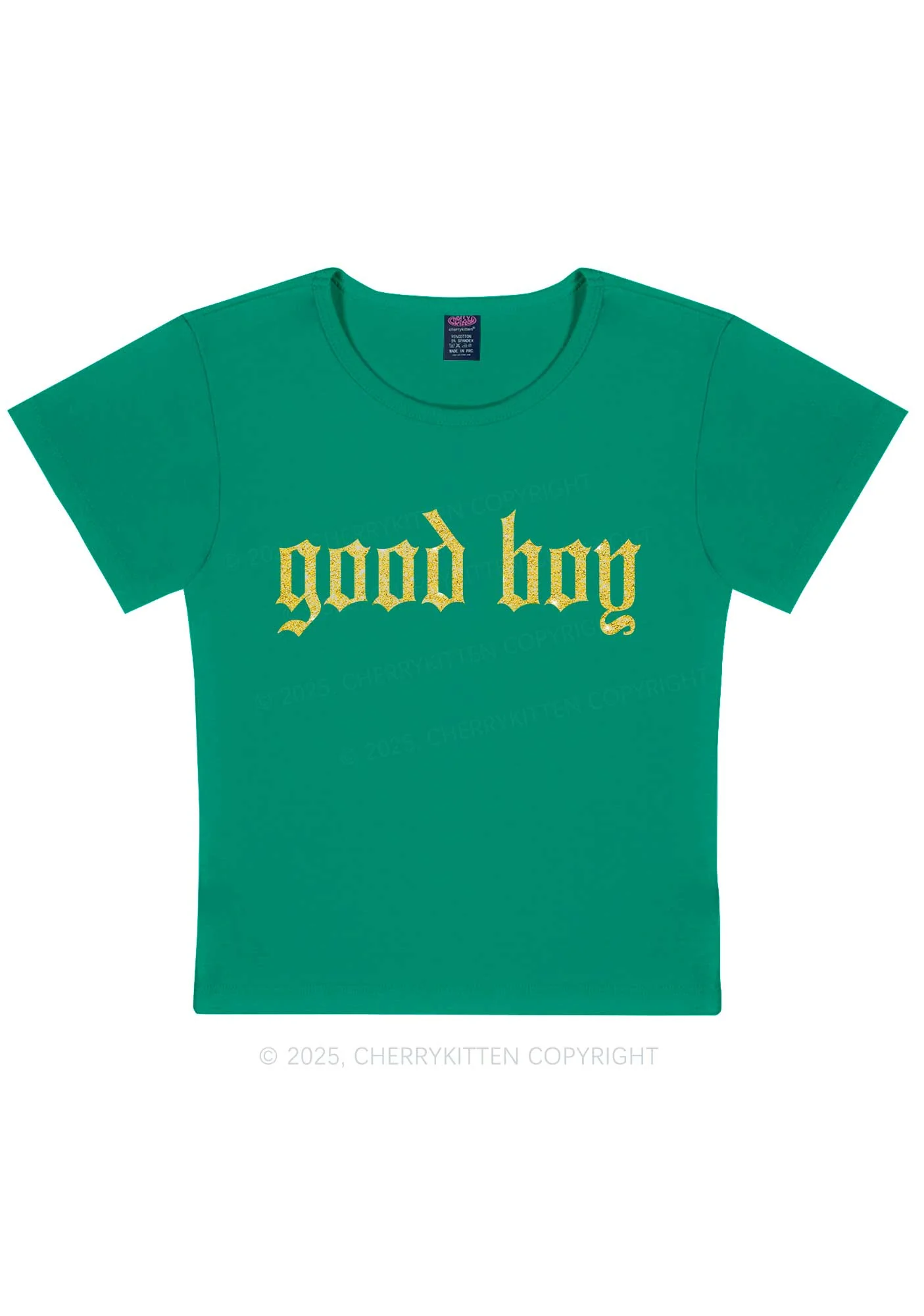 Glitter Good Boy Y2K Baby Tee Cherrykitten - Image 10