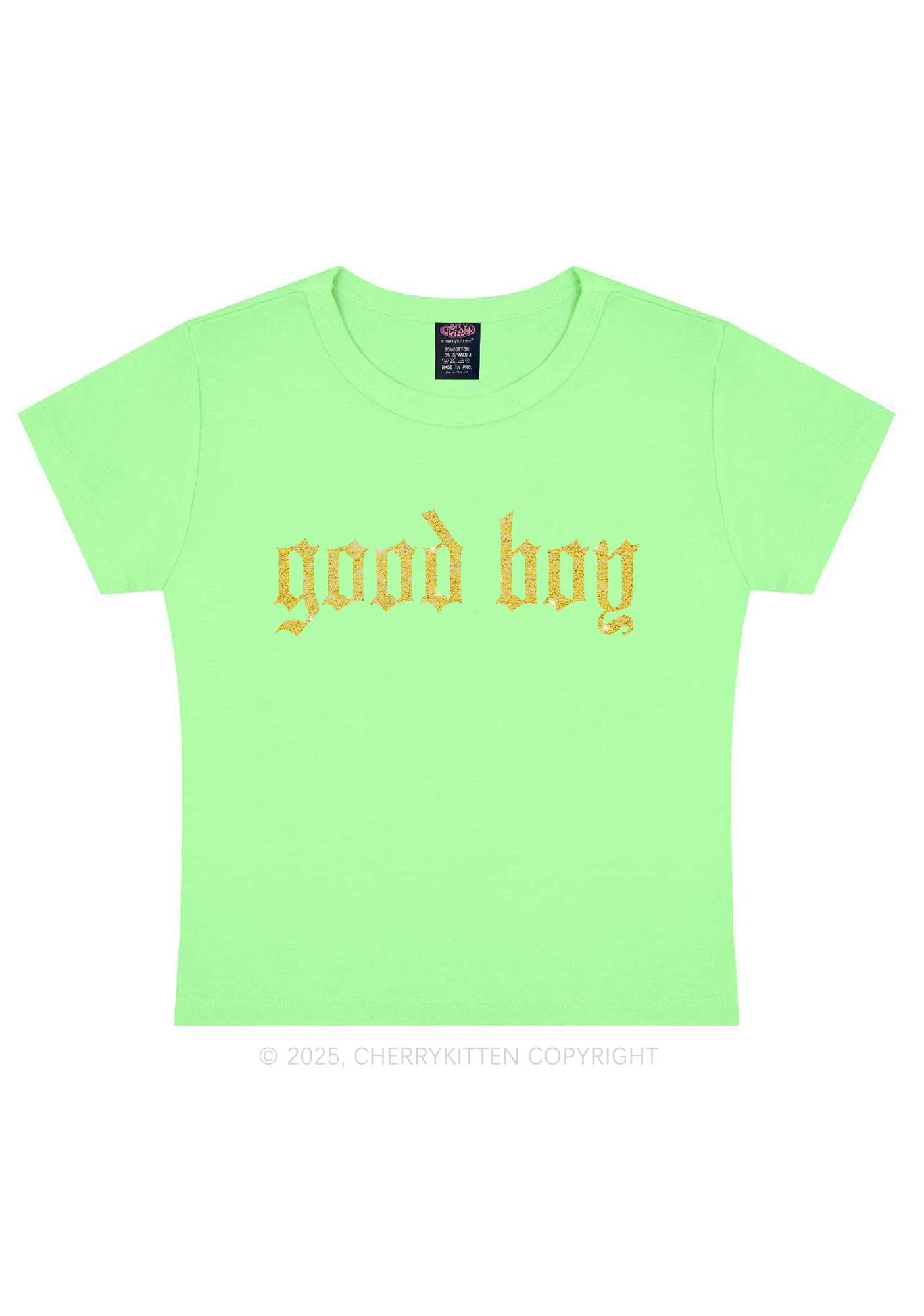 Glitter Good Boy Y2K Baby Tee Cherrykitten - Image 11
