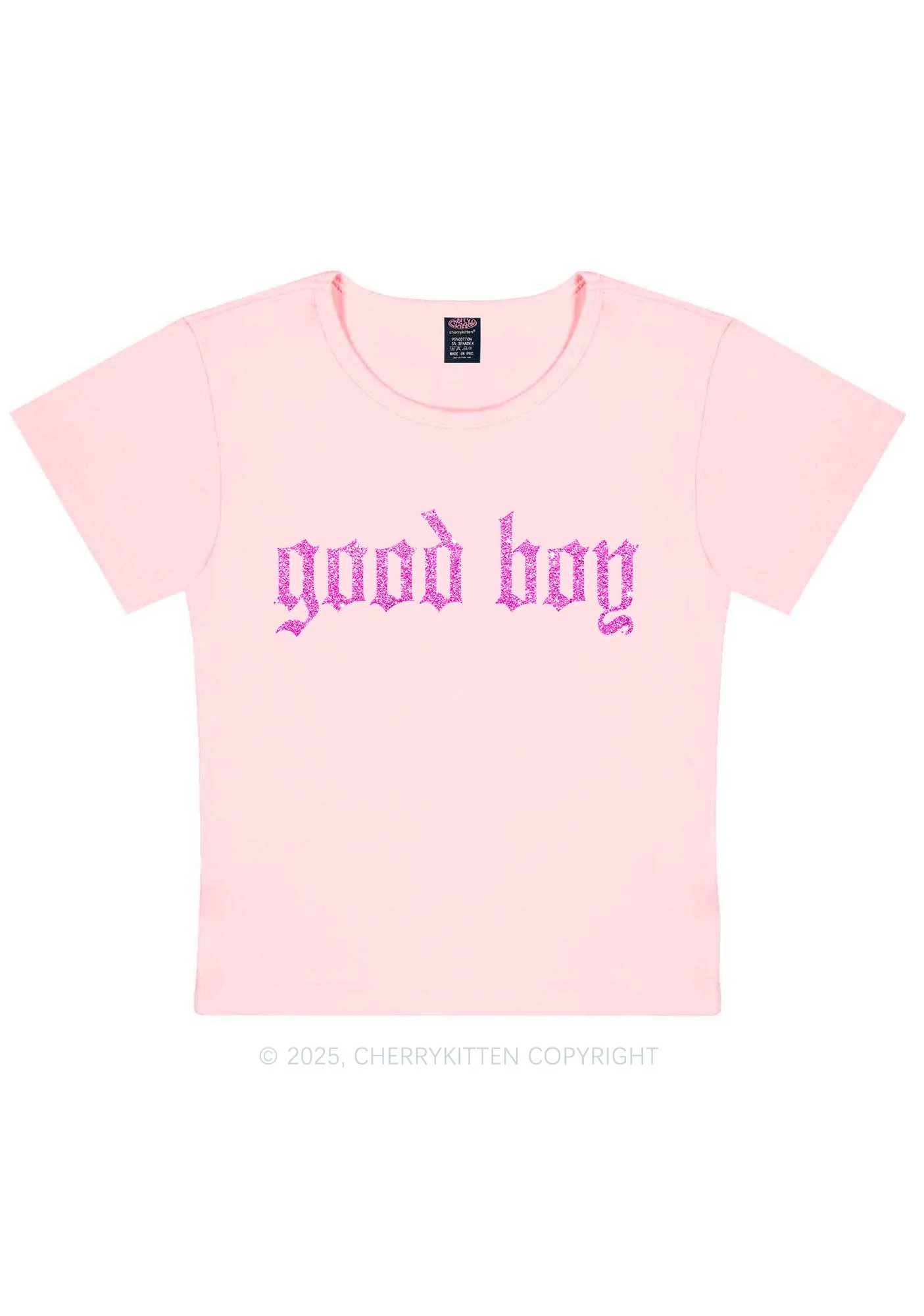 Glitter Good Boy Y2K Baby Tee Cherrykitten - Image 12