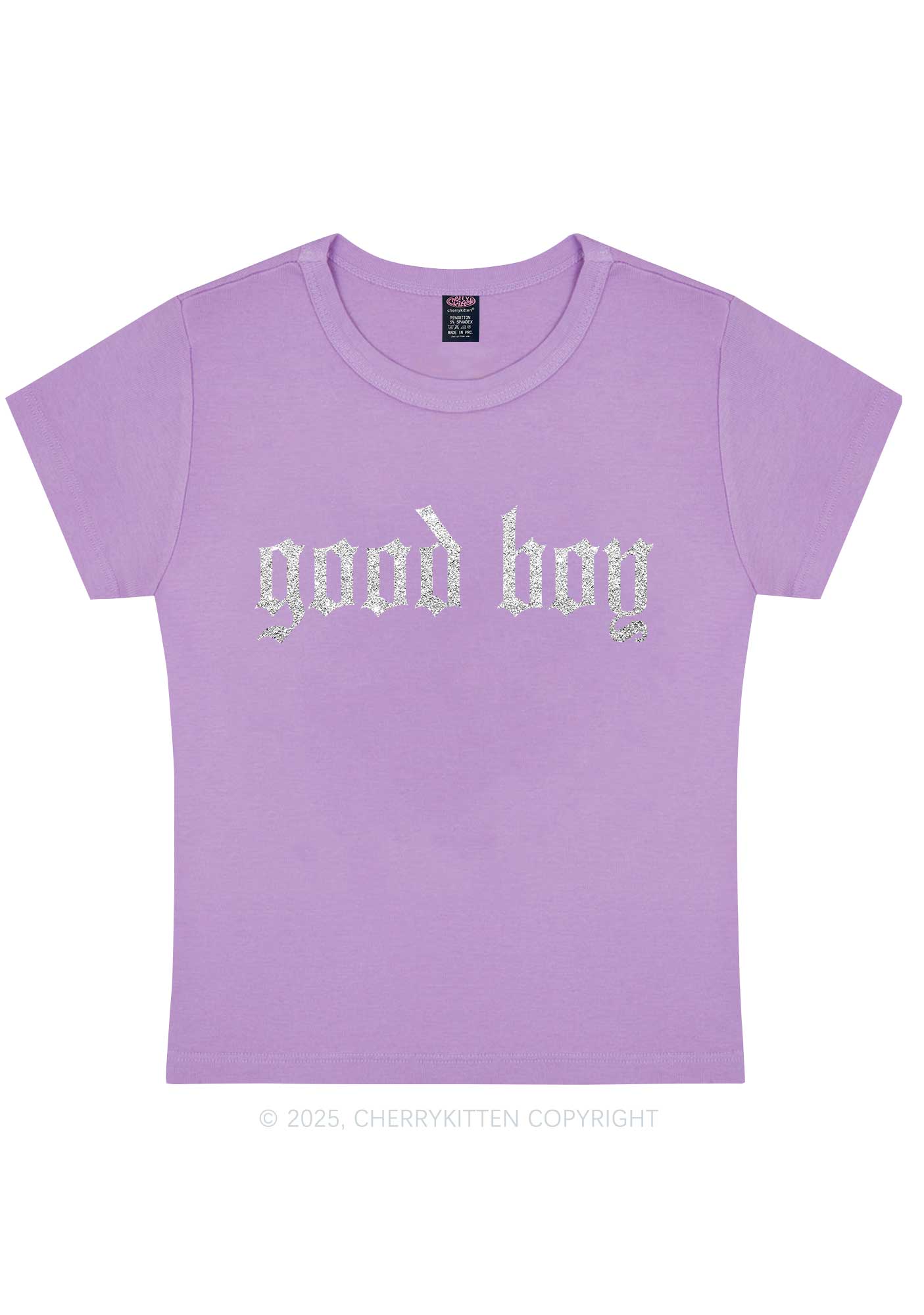 Glitter Good Boy Y2K Baby Tee Cherrykitten - Image 6