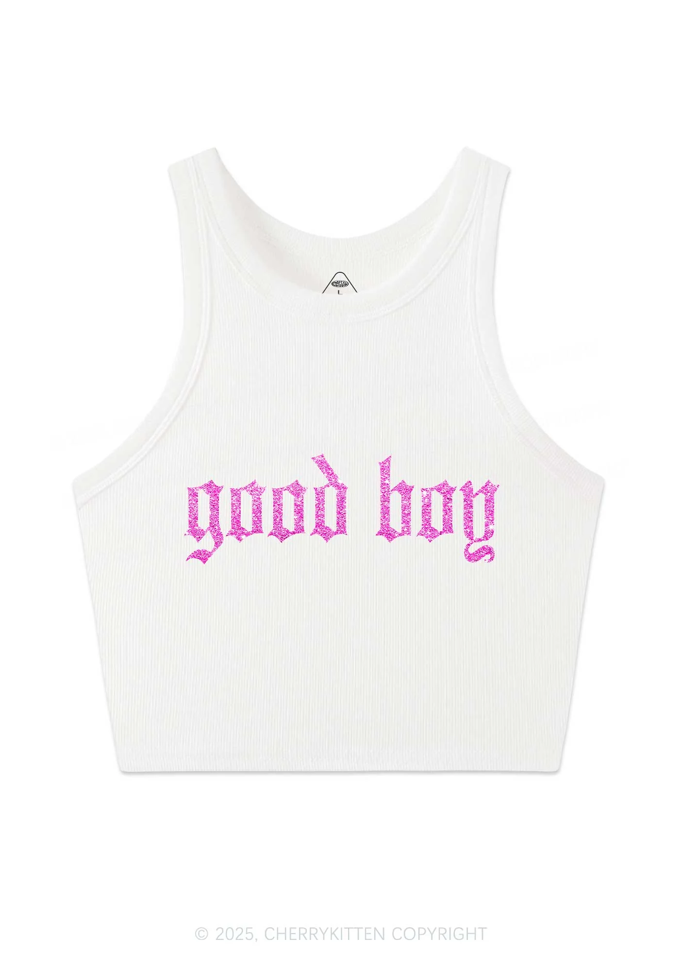 Glitter Good Boy Y2K Crop Tank Top Cherrykitten - Image 4