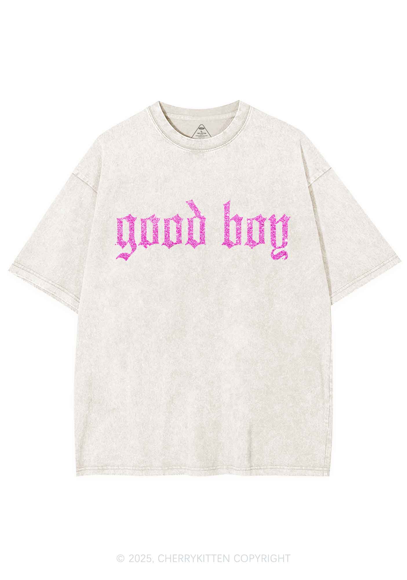 Glitter Good Boy Y2K Shirts Washed Tee Cherrykitten - Image 5