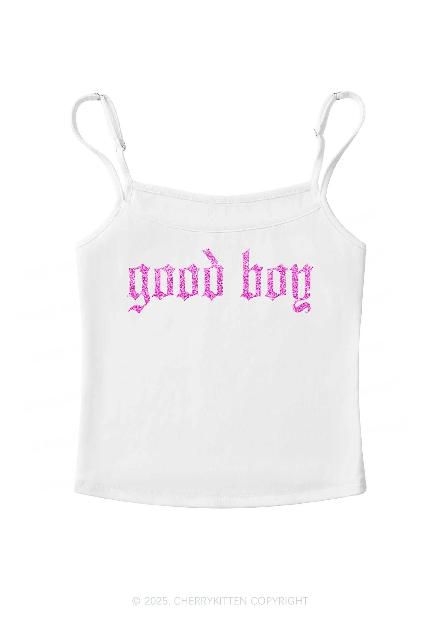 Glitter Good Boy Y2K Spaghetti Strap Cami Cherrykitten - Image 4