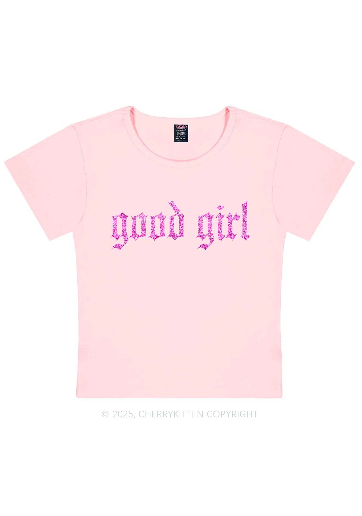 Glitter Good Girl Y2K Baby Tee Cherrykitten - Image 12