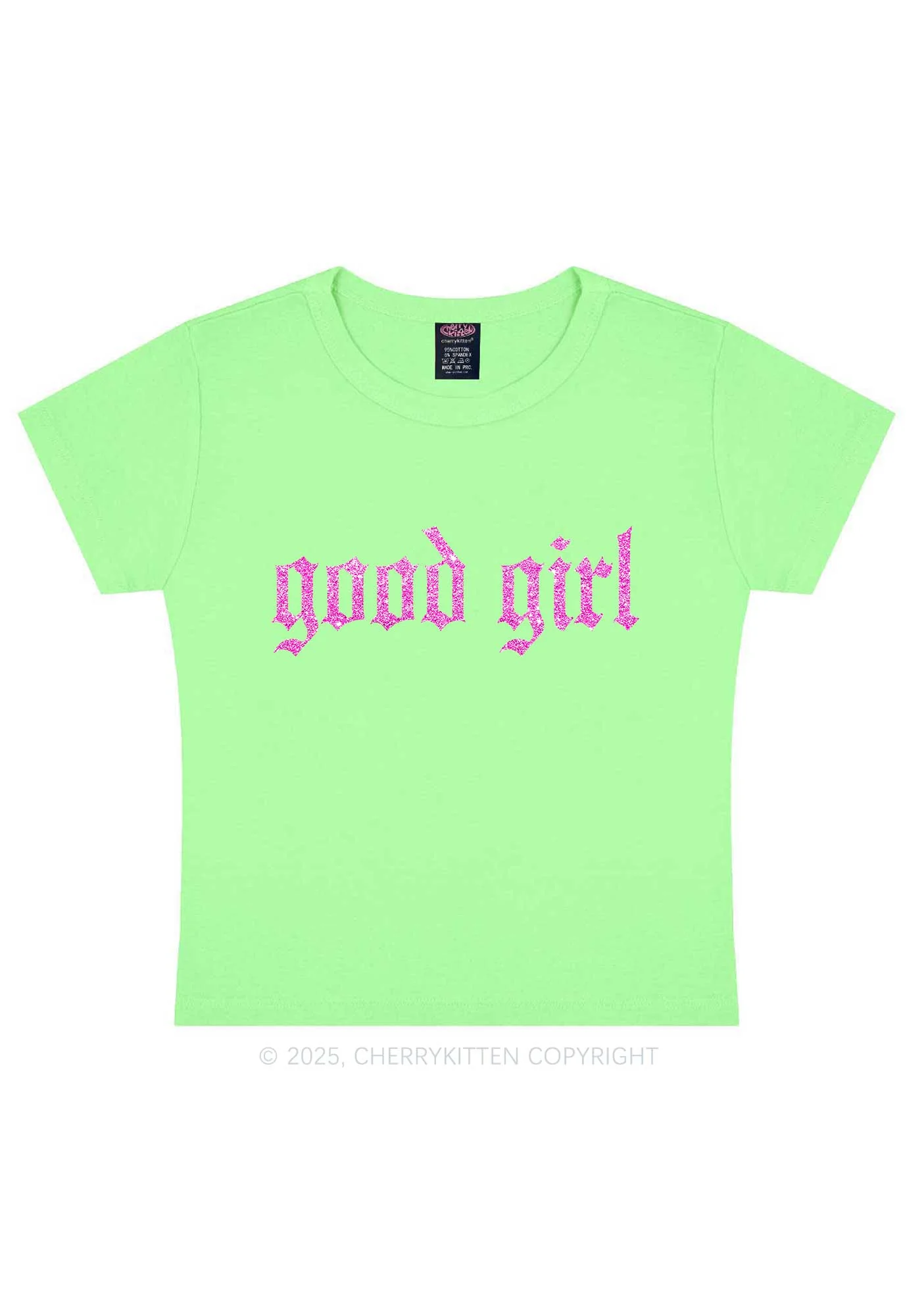 Glitter Good Girl Y2K Baby Tee Cherrykitten - Image 13