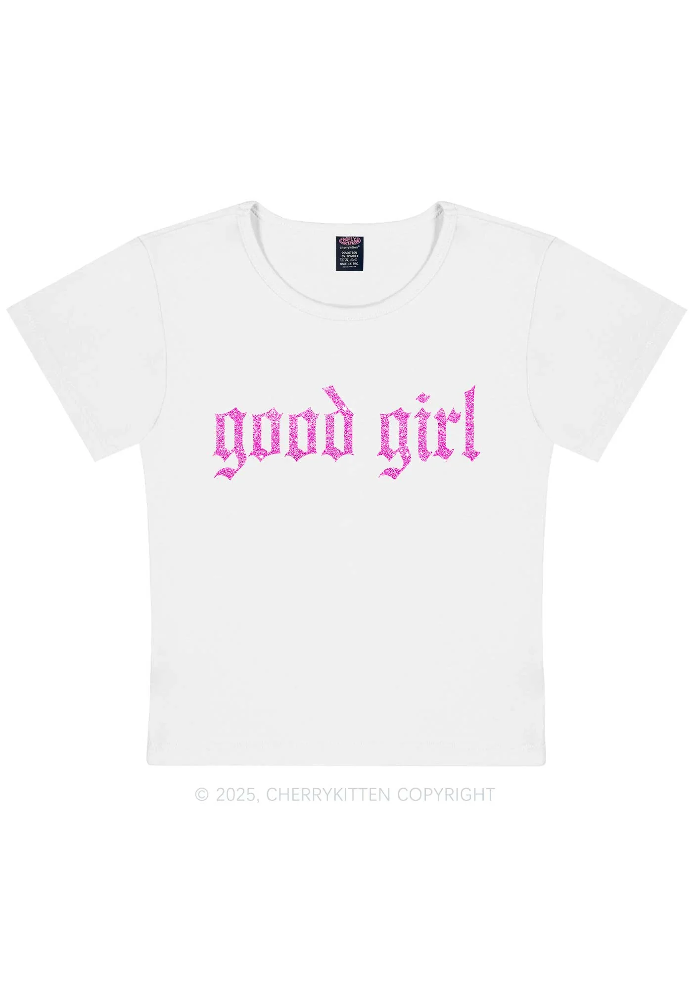 Glitter Good Girl Y2K Baby Tee Cherrykitten - Image 4