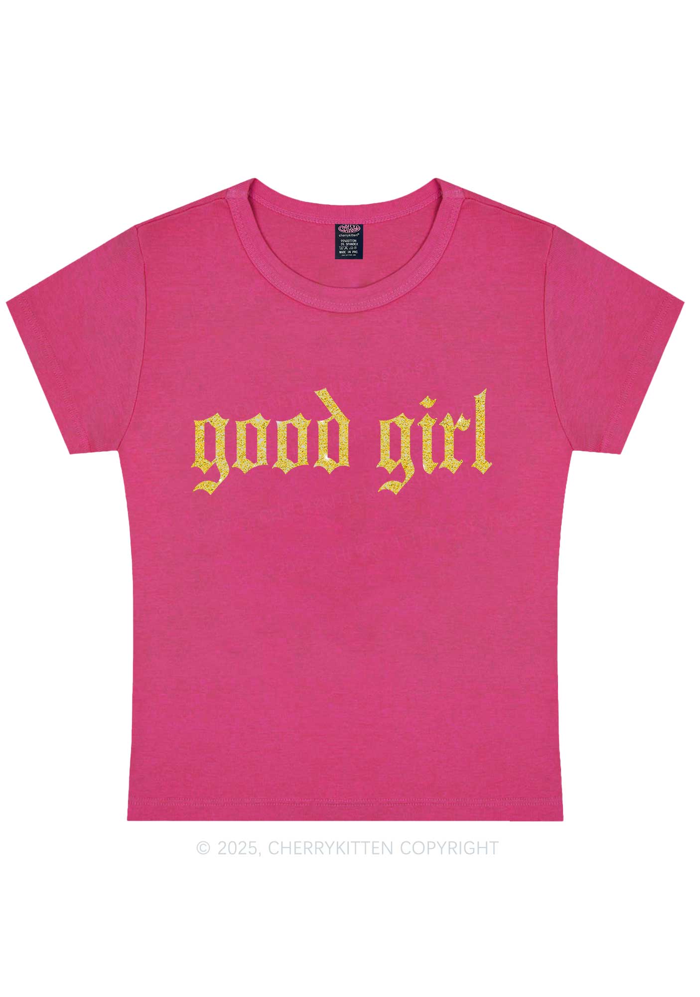 Glitter Good Girl Y2K Baby Tee Cherrykitten - Image 5