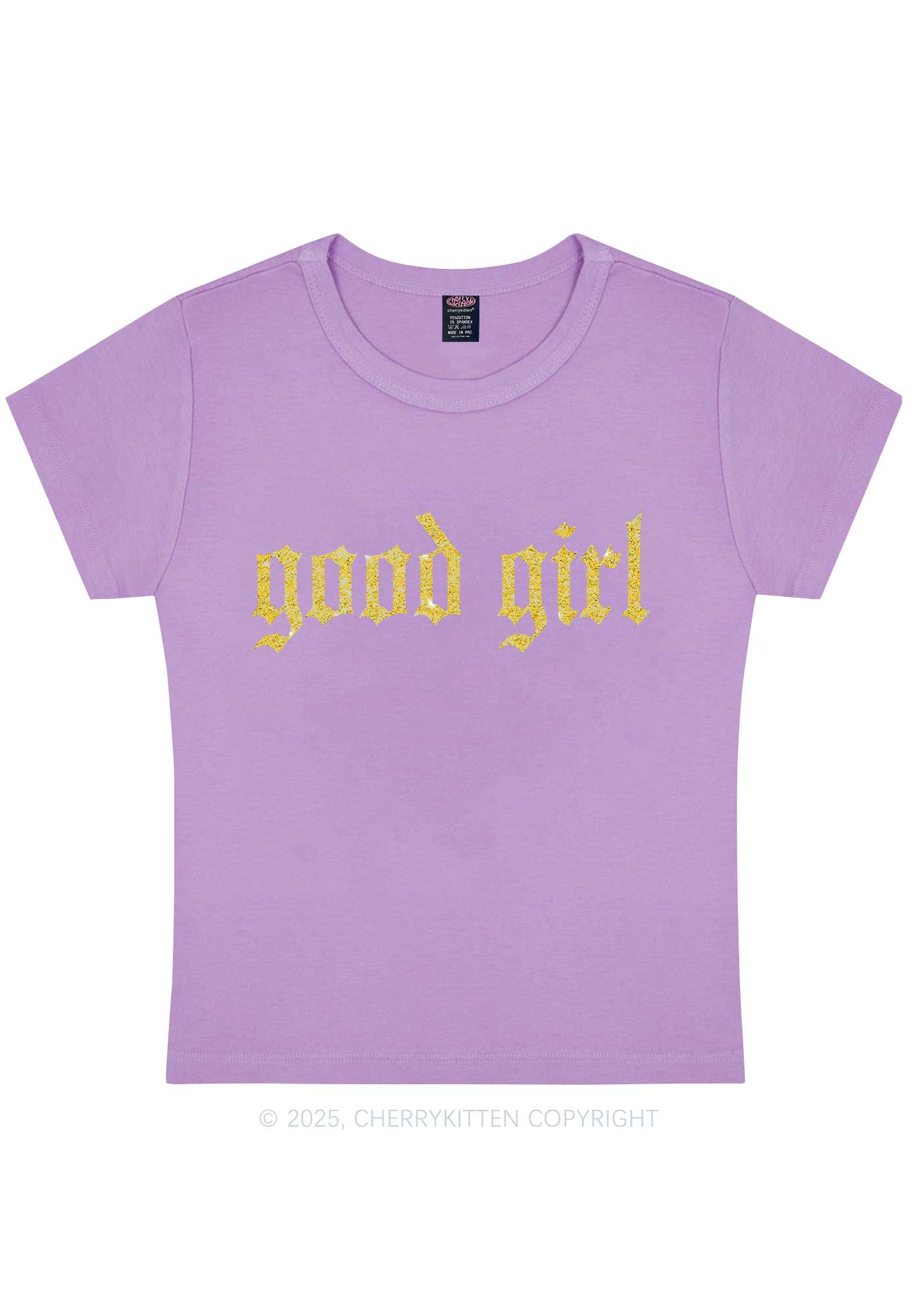 Glitter Good Girl Y2K Baby Tee Cherrykitten - Image 6