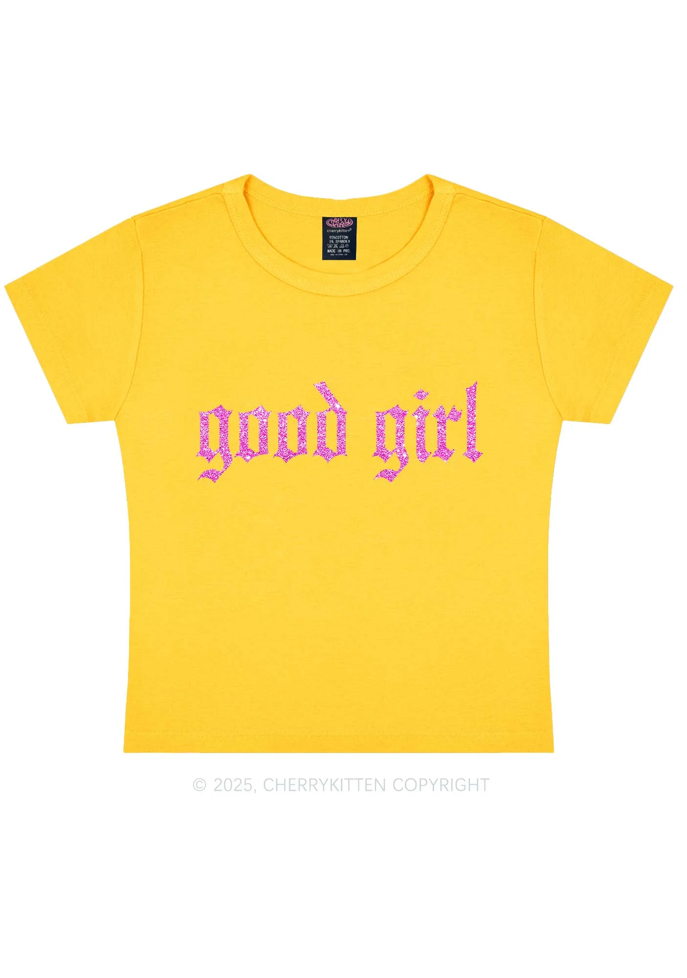 Glitter Good Girl Y2K Baby Tee Cherrykitten - Image 8