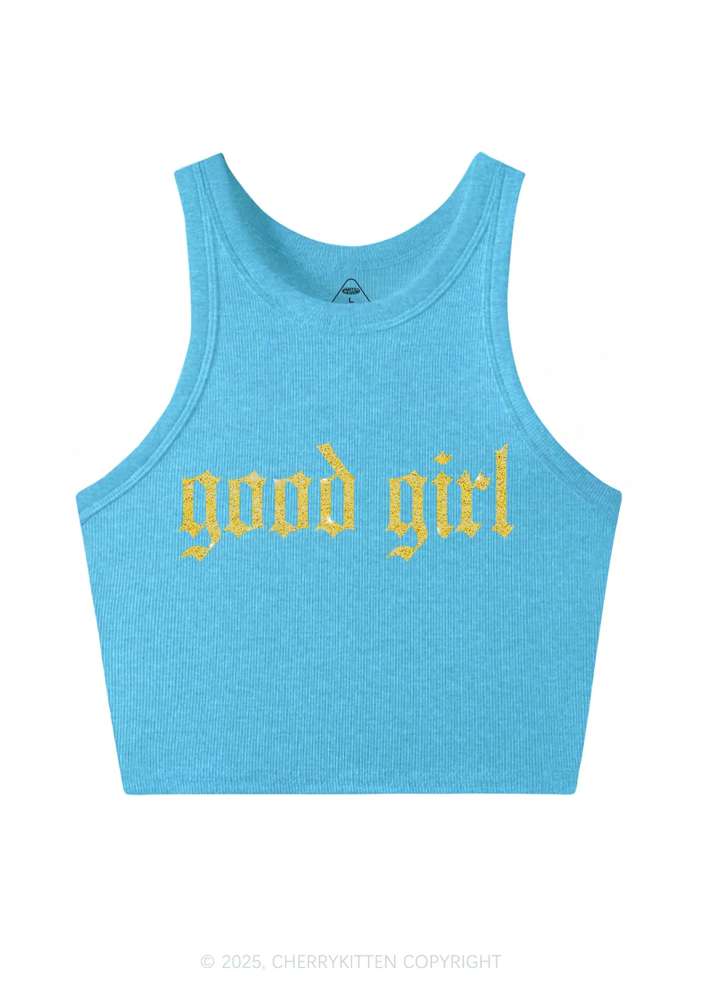 Glitter Good Girl Y2K Crop Tank Top Cherrykitten - Image 4