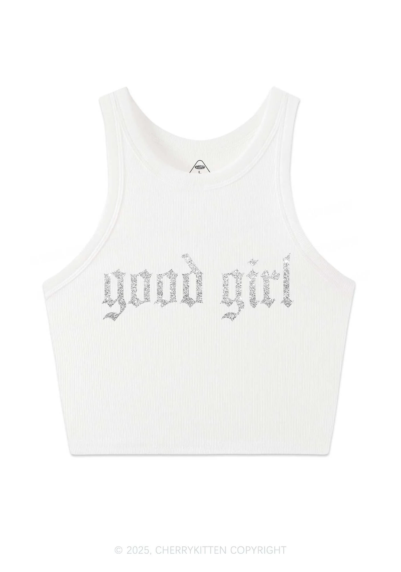 Glitter Good Girl Y2K Crop Tank Top Cherrykitten - Image 5