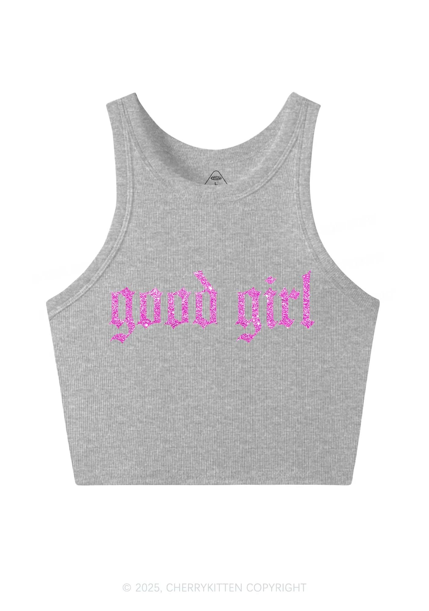 Glitter Good Girl Y2K Crop Tank Top Cherrykitten - Image 6