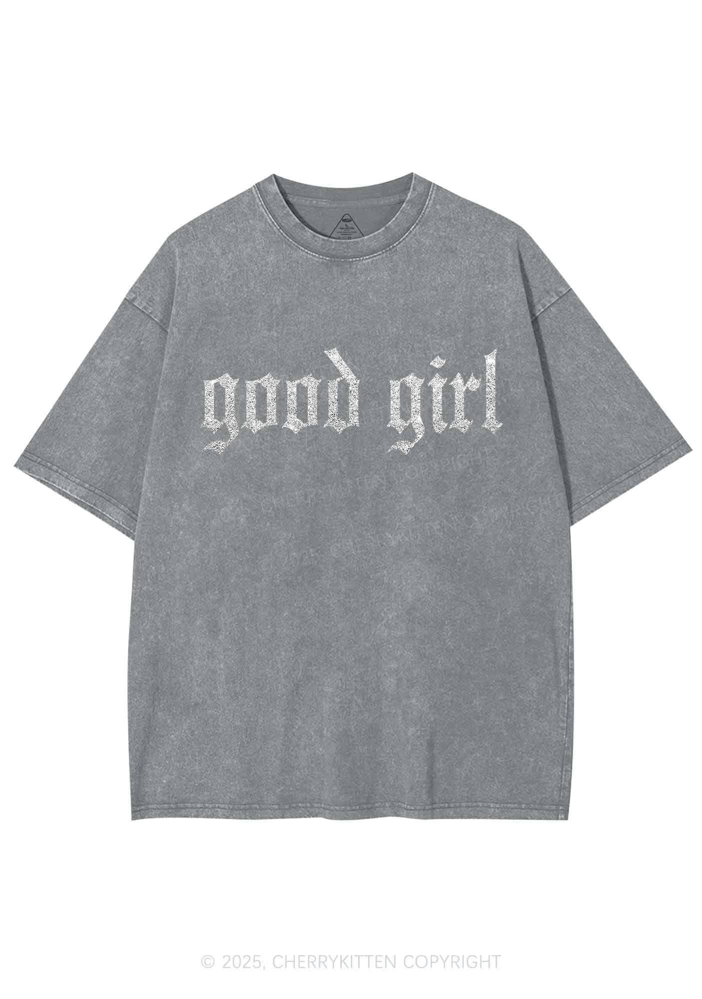 Glitter Good Girl Y2K Shirts Washed Tee Cherrykitten - Image 9