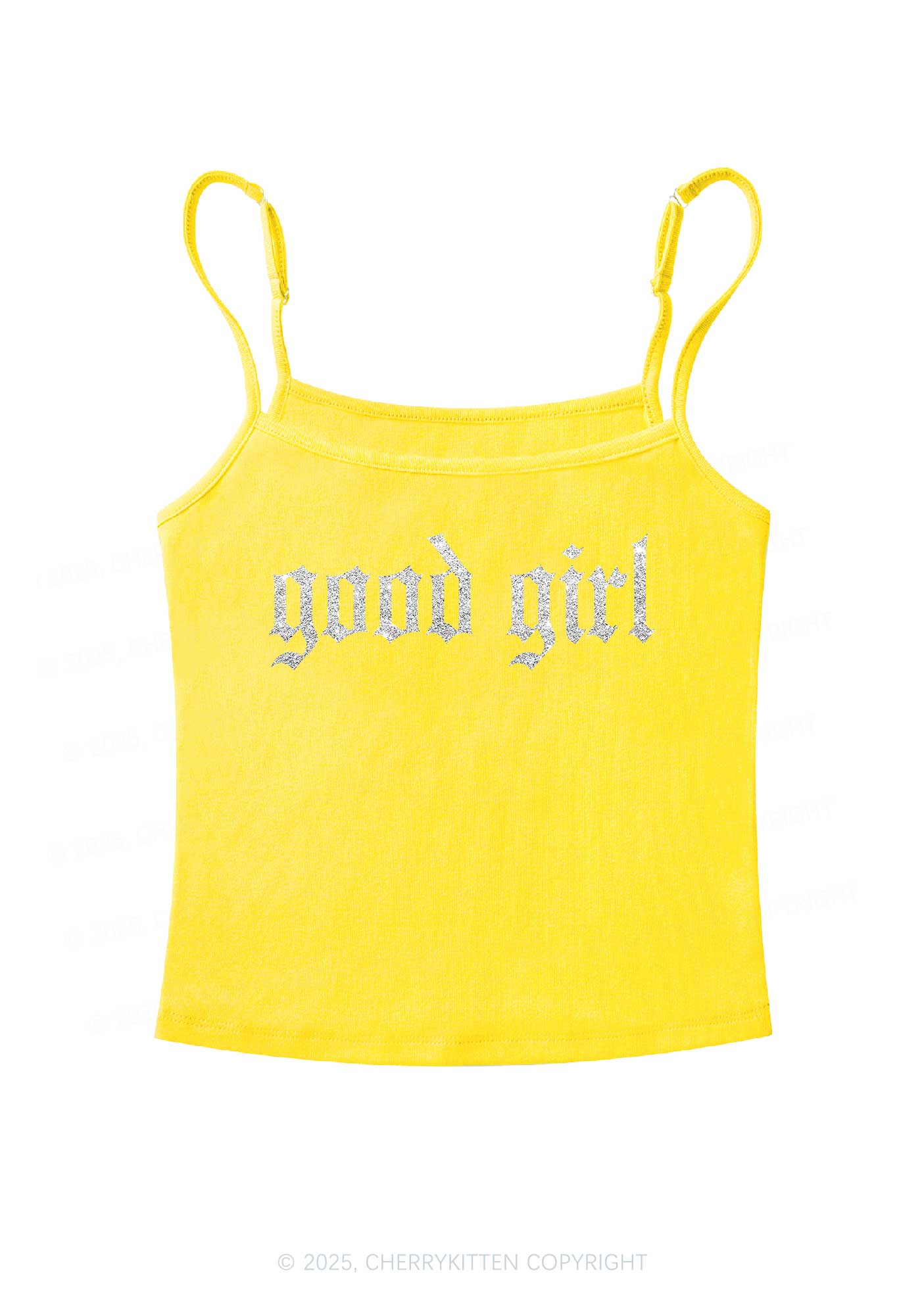 Glitter Good Girl Y2K Spaghetti Strap Cami Cherrykitten - Image 7