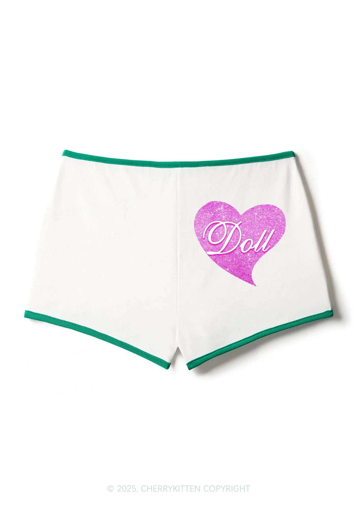 Glitter Heart Doll Y2K Contrast Mini Shorts Cherrykitten - Image 3