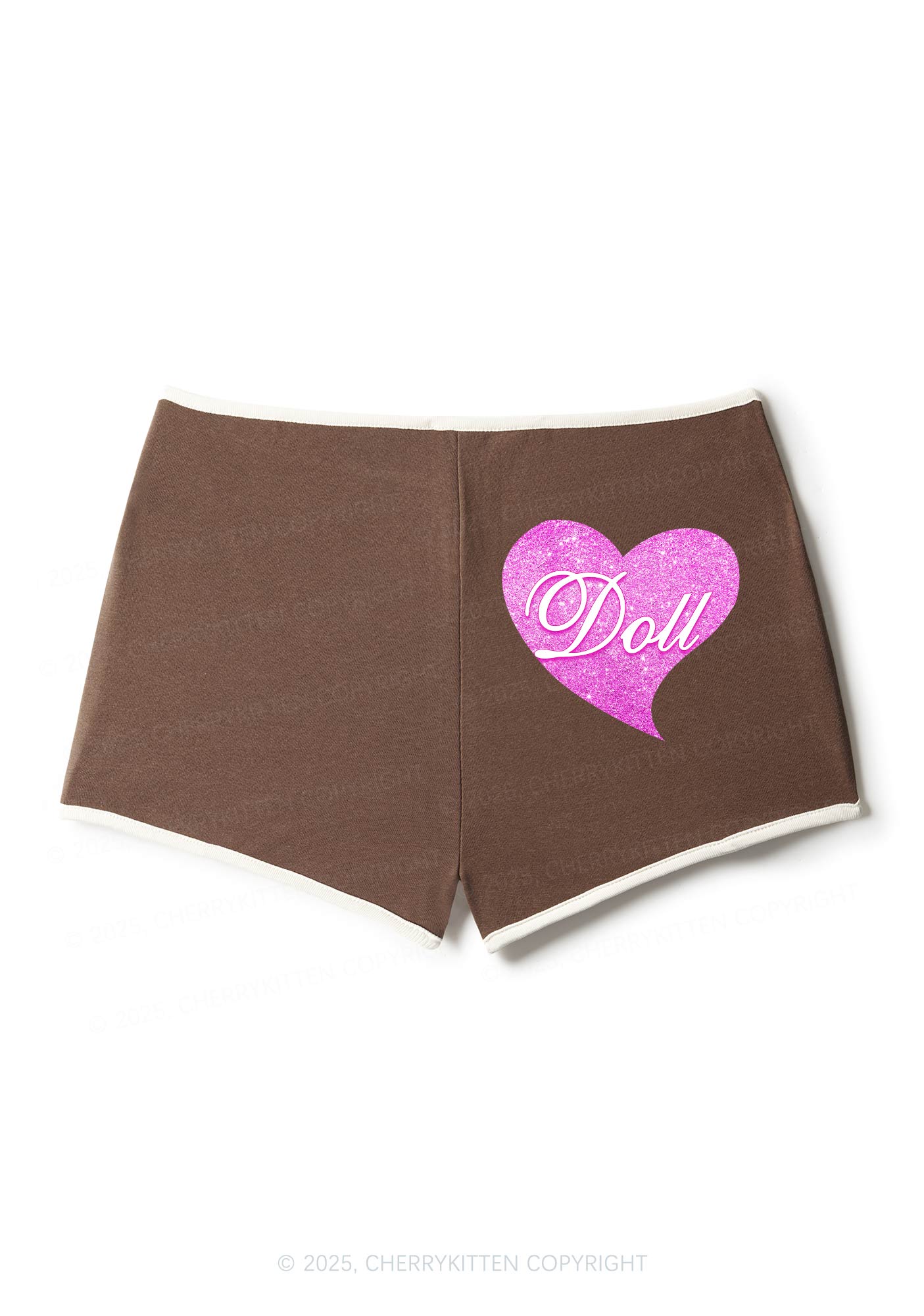 Glitter Heart Doll Y2K Contrast Mini Shorts Cherrykitten - Image 5