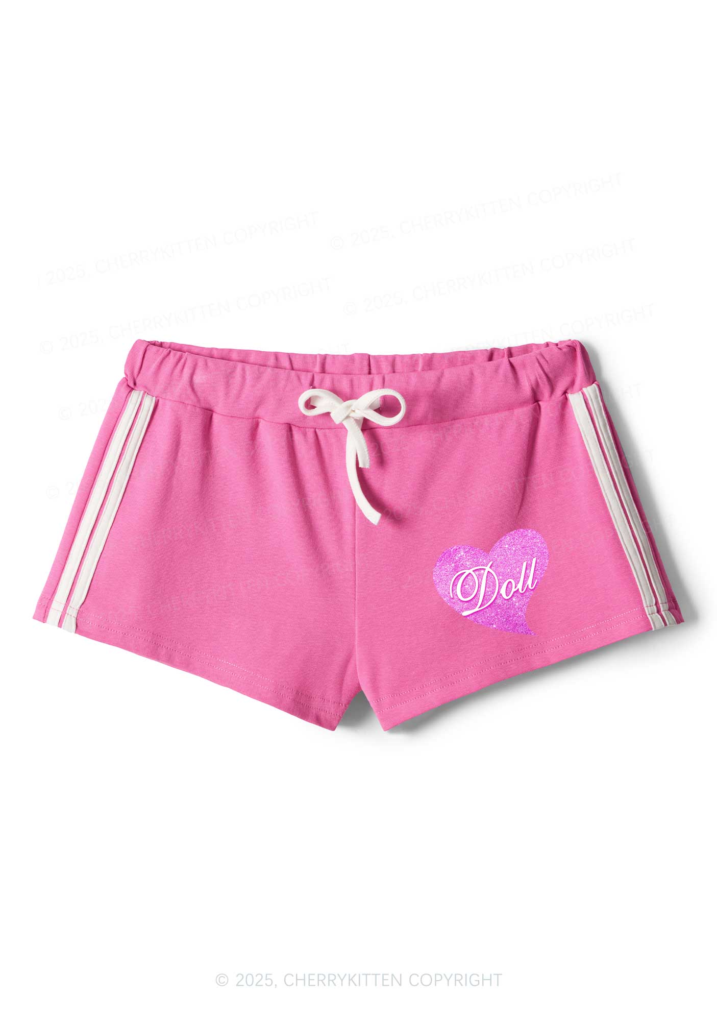 Glitter Heart Doll Y2K Drawstring Mini Shorts Cherrykitten - Image 5