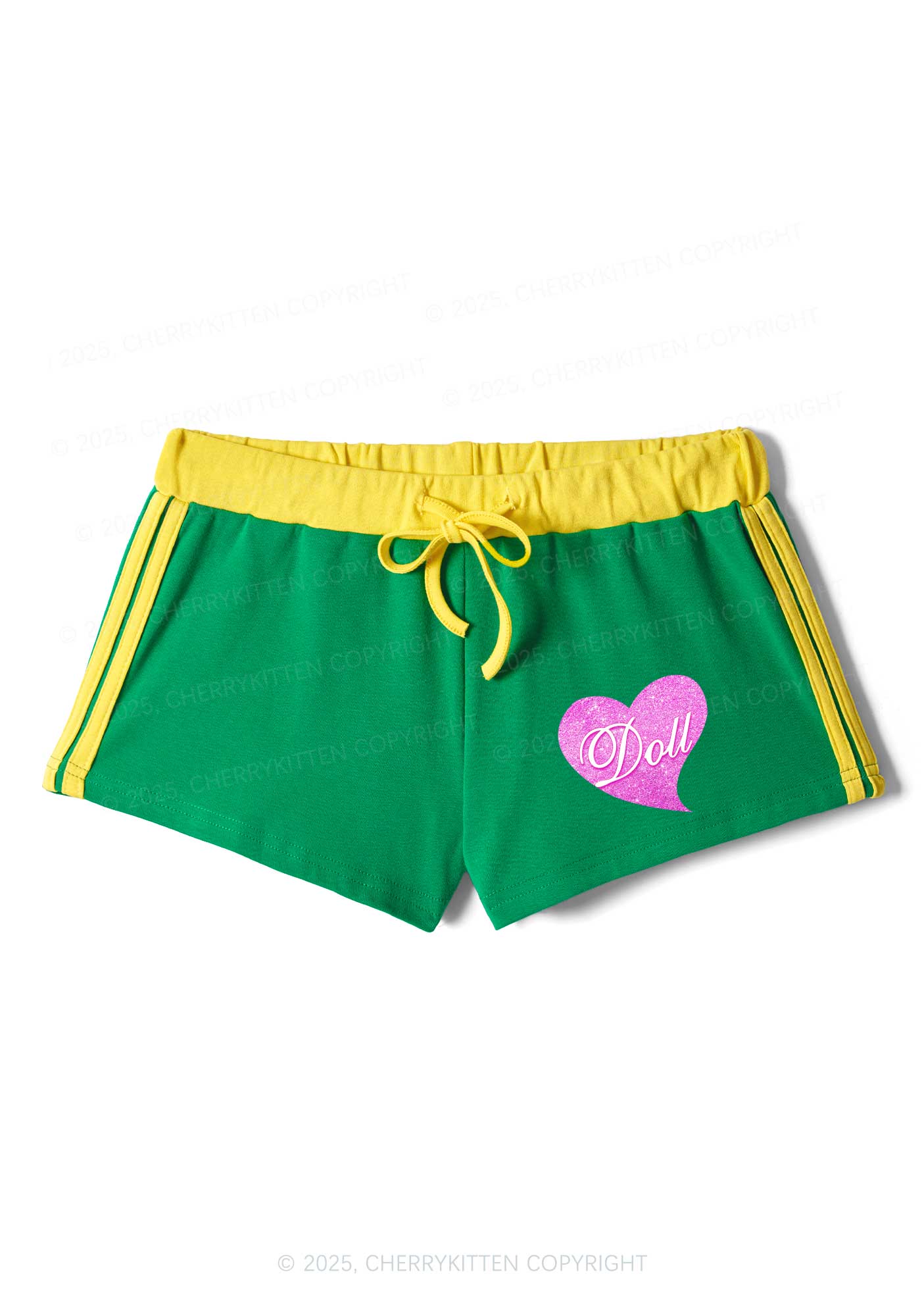 Glitter Heart Doll Y2K Drawstring Mini Shorts Cherrykitten - Image 6