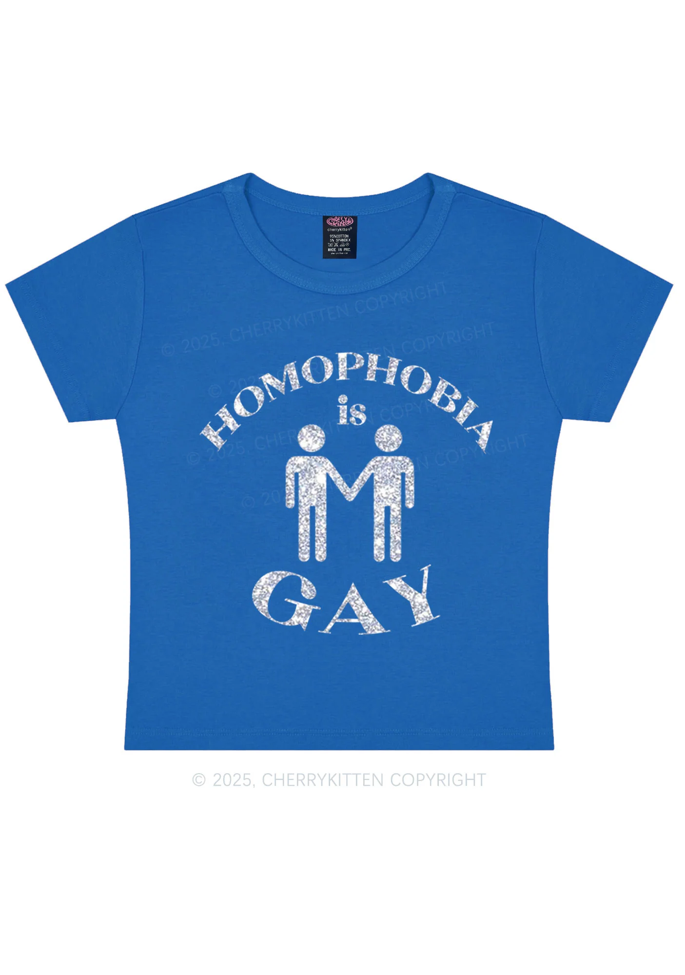 Glitter Homophobia Is Gay Pride Y2K Baby Tee Cherrykitten - Image 9