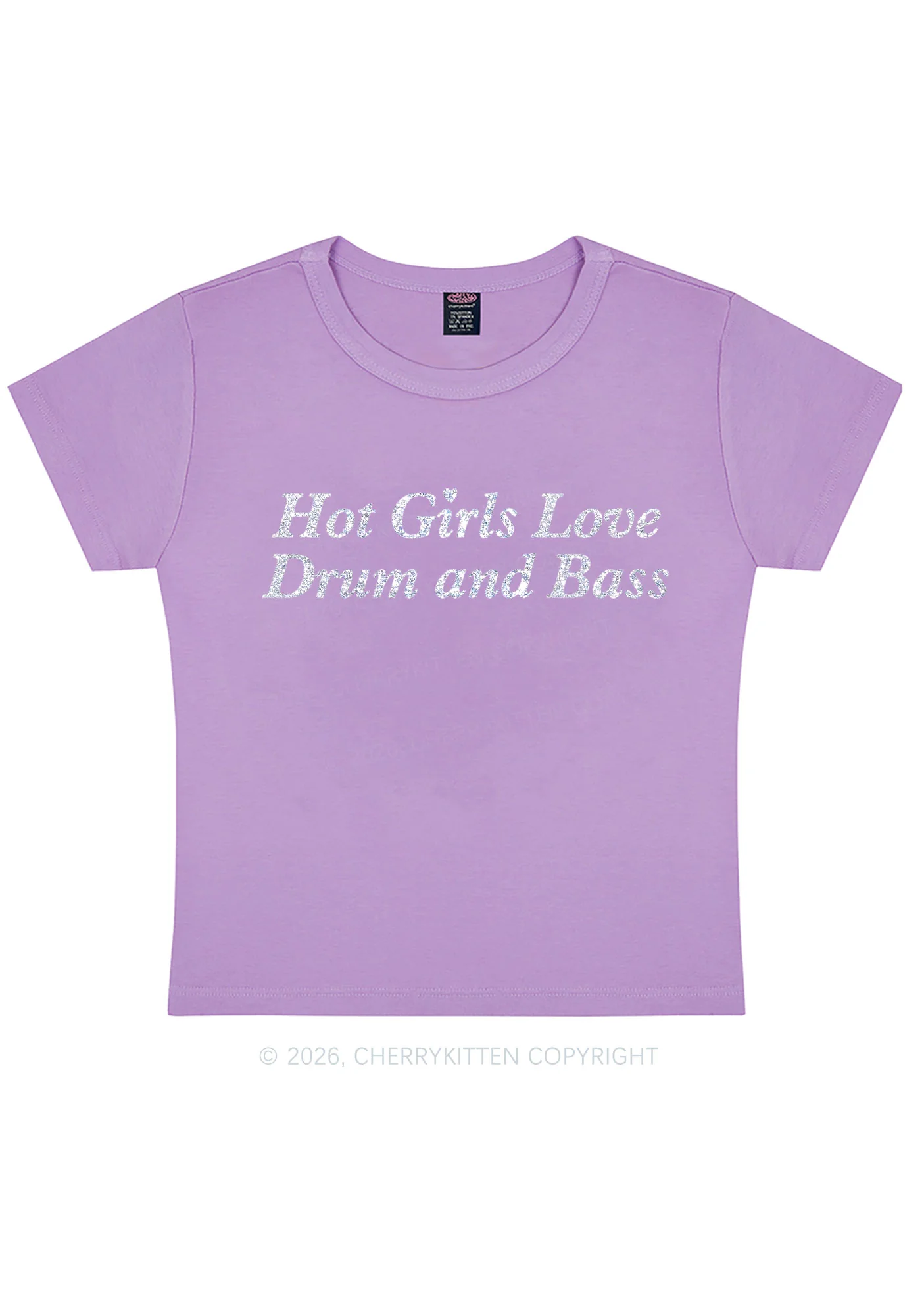 Glitter Hot Girls Love Drum And Bass Y2K Baby Tee Cherrykitten - Image 7