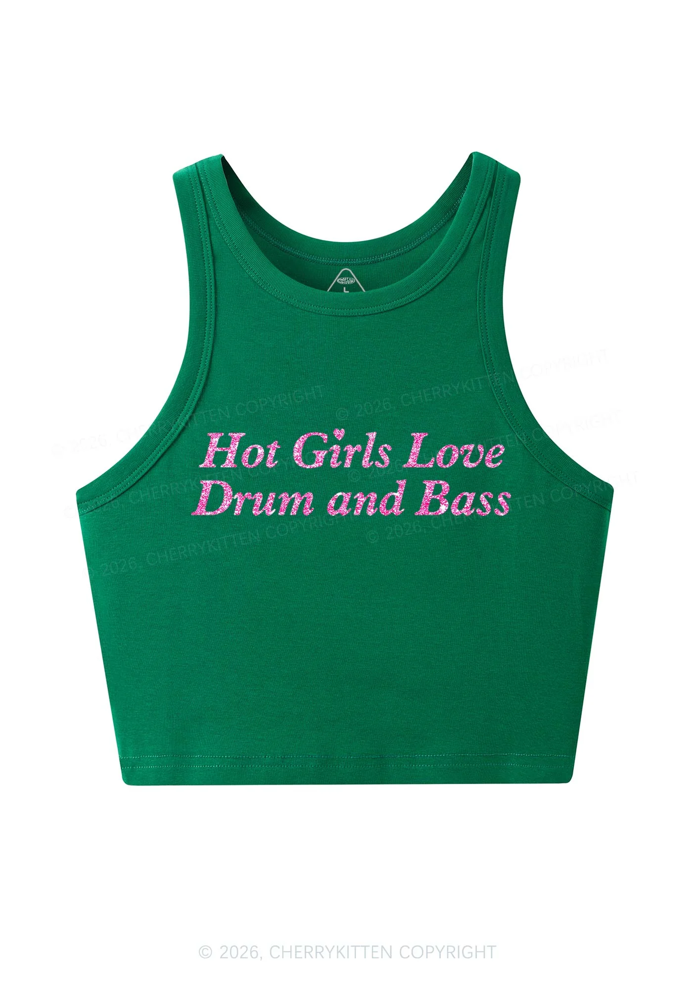 Glitter Hot Girls Love Drum And Bass Y2K Crop Tank Top Cherrykitten - Image 10